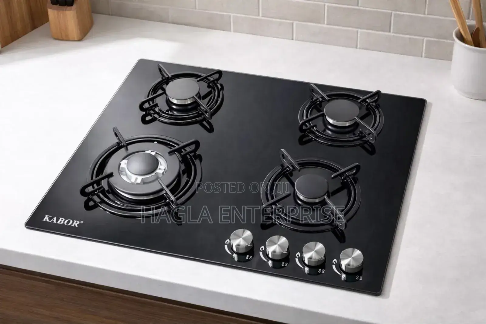 Kabor 4-Burner Glass Gas Cooker (Built-in Hob)