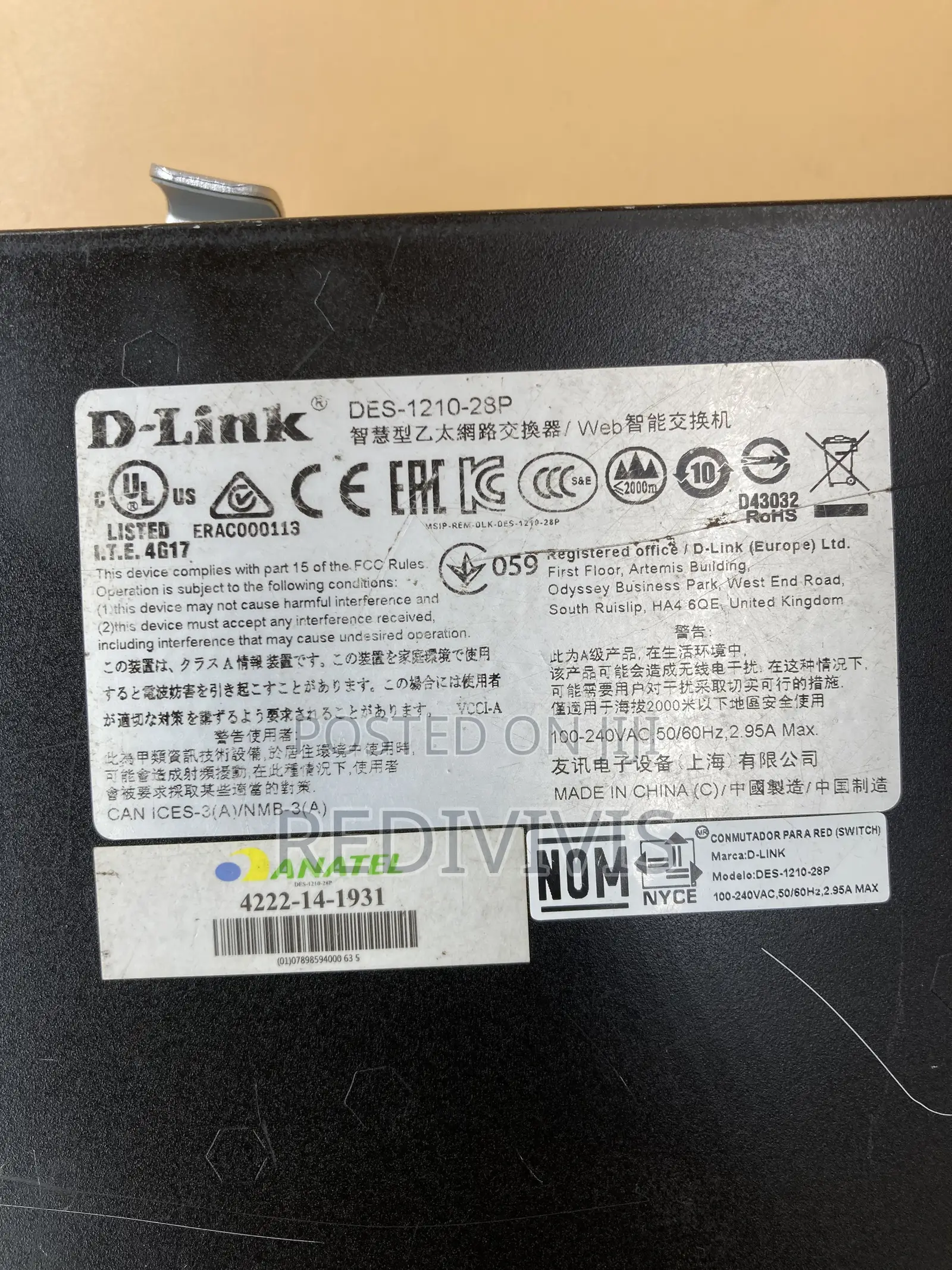 D-link Web Smart Switch 24port Ethernet Poe Des-1210-28p