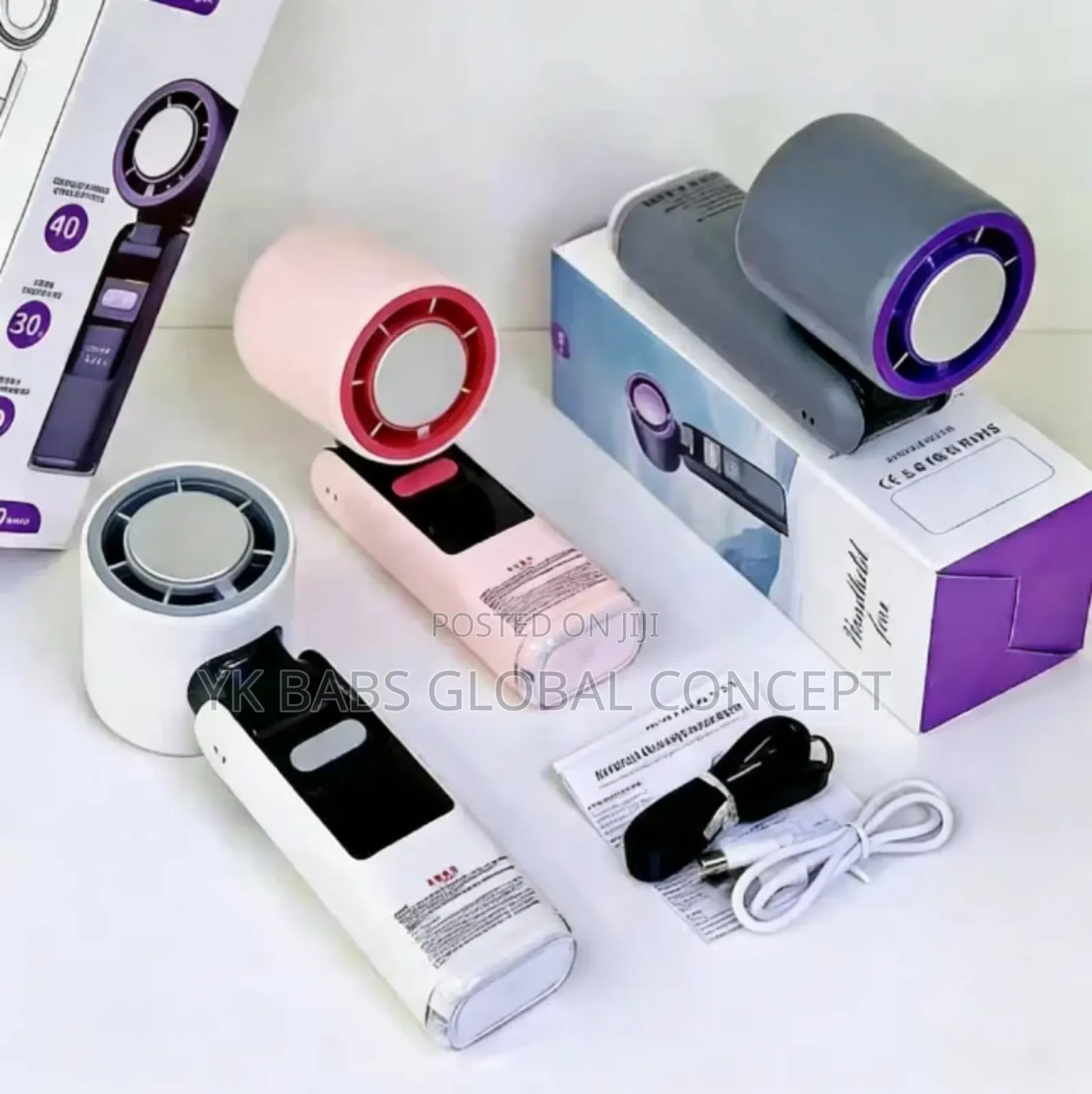 Rechargeable Bladeless Mini Ac Fan With Rope