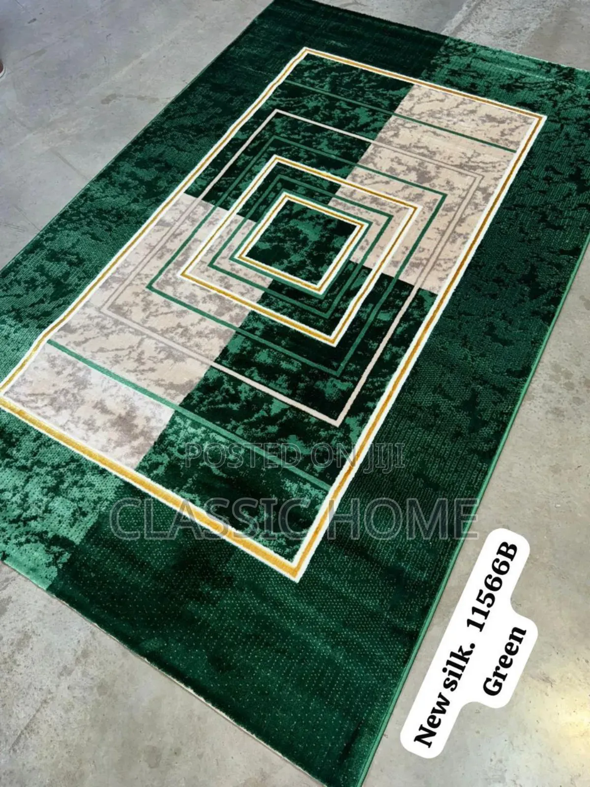 New Green Silk Center Rug