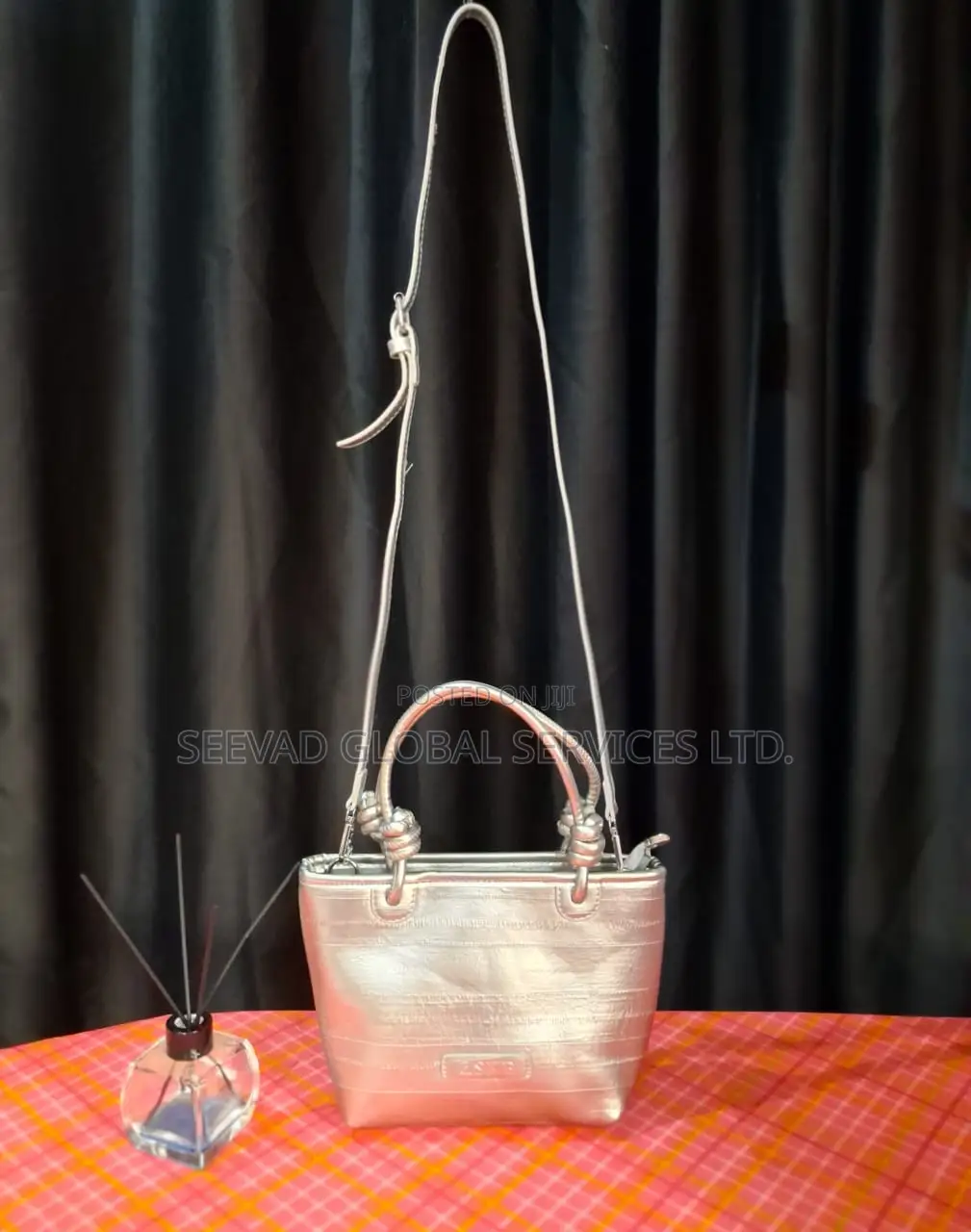 Glossy Ladies Silver Hand Bag