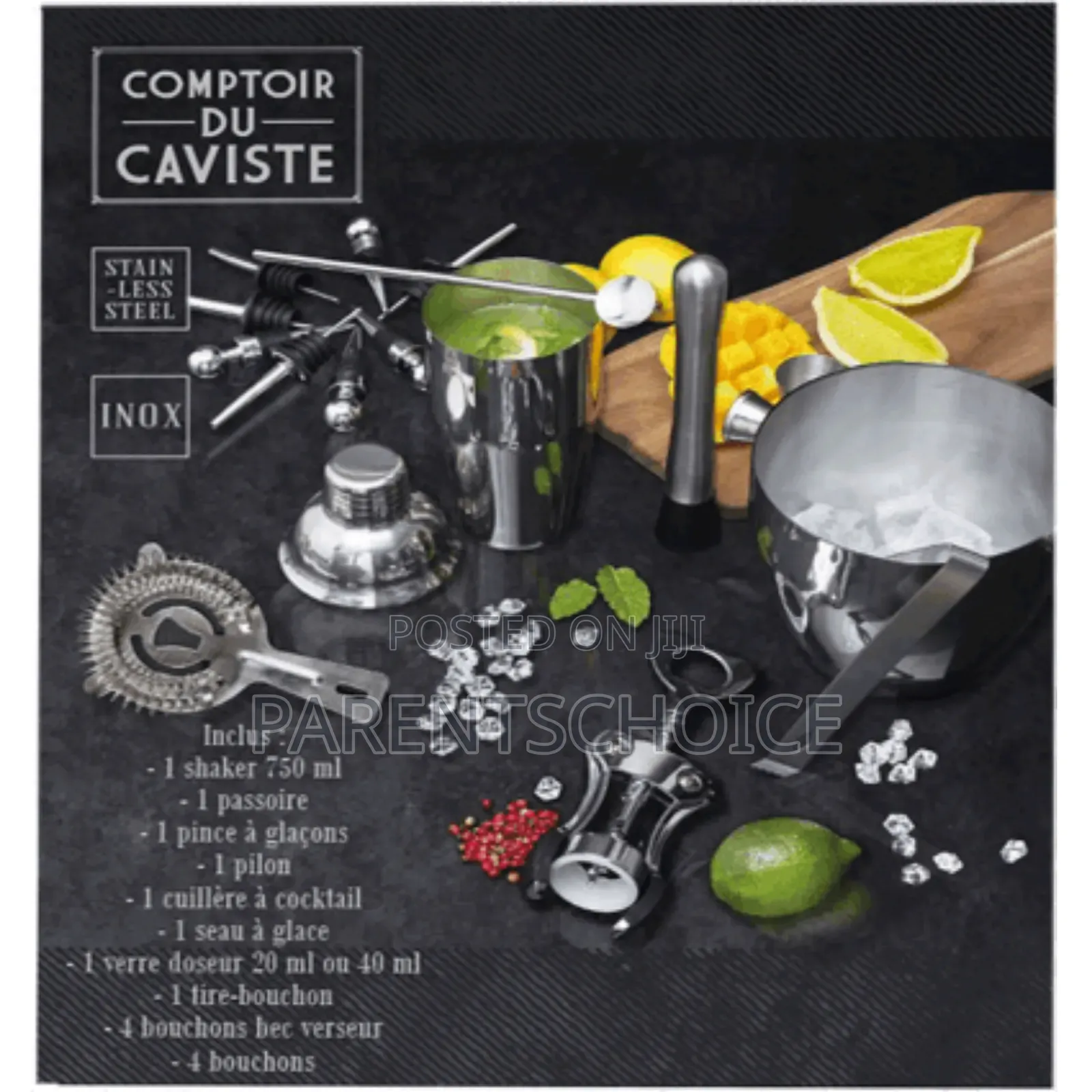 16-Piece Stainless Steel Cocktail Set