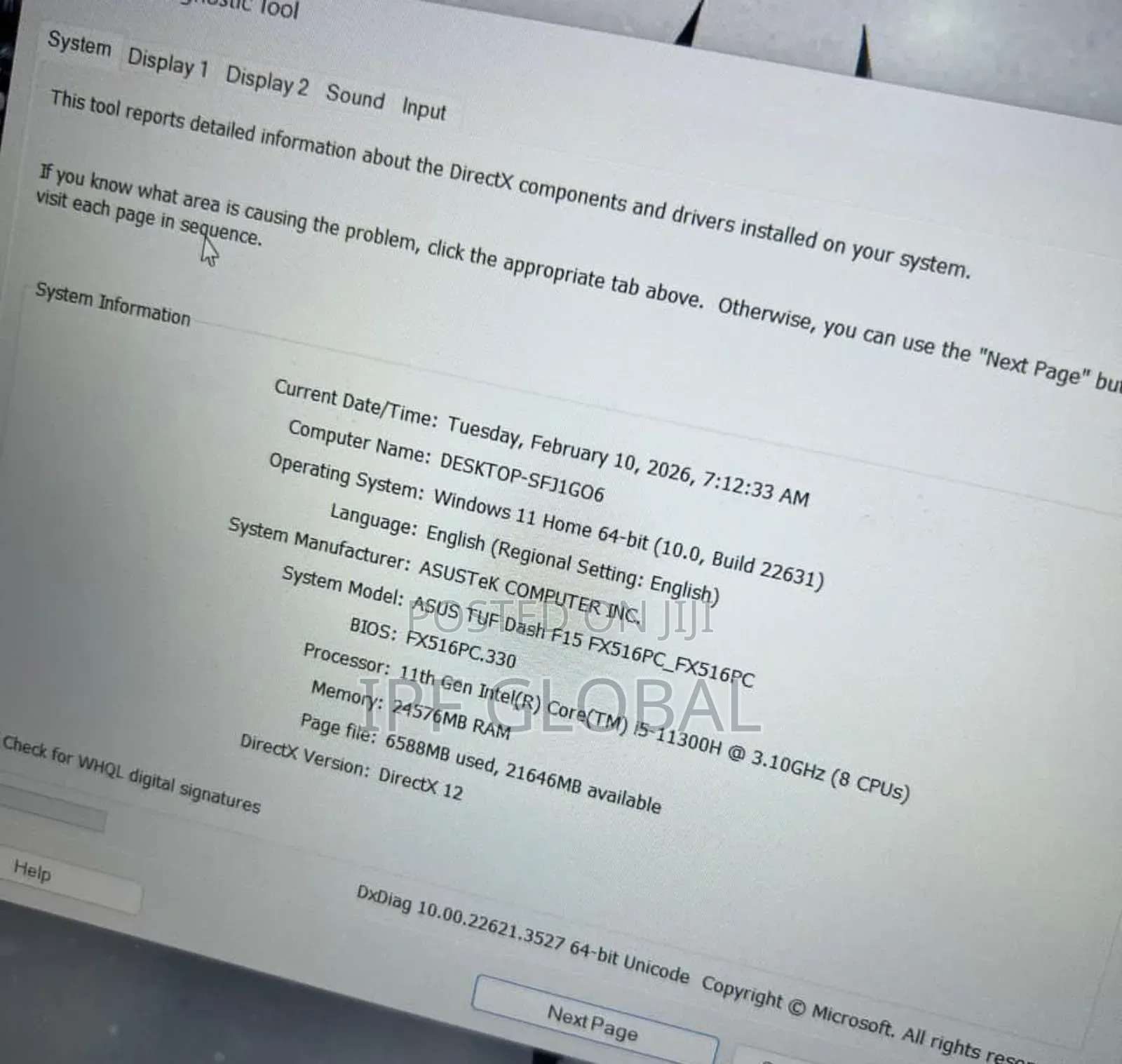 Laptop Asus TUF Dash F15 24GB Intel Core i5 SSD 512GB