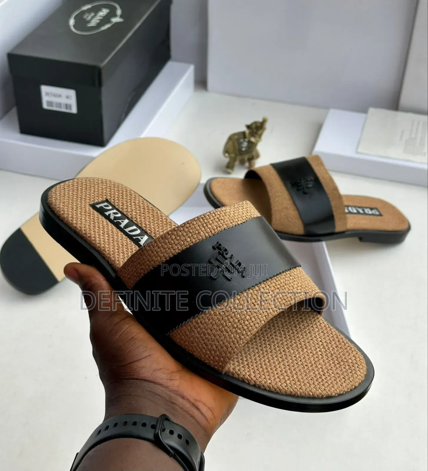 New Prada Unique Leather Slippers