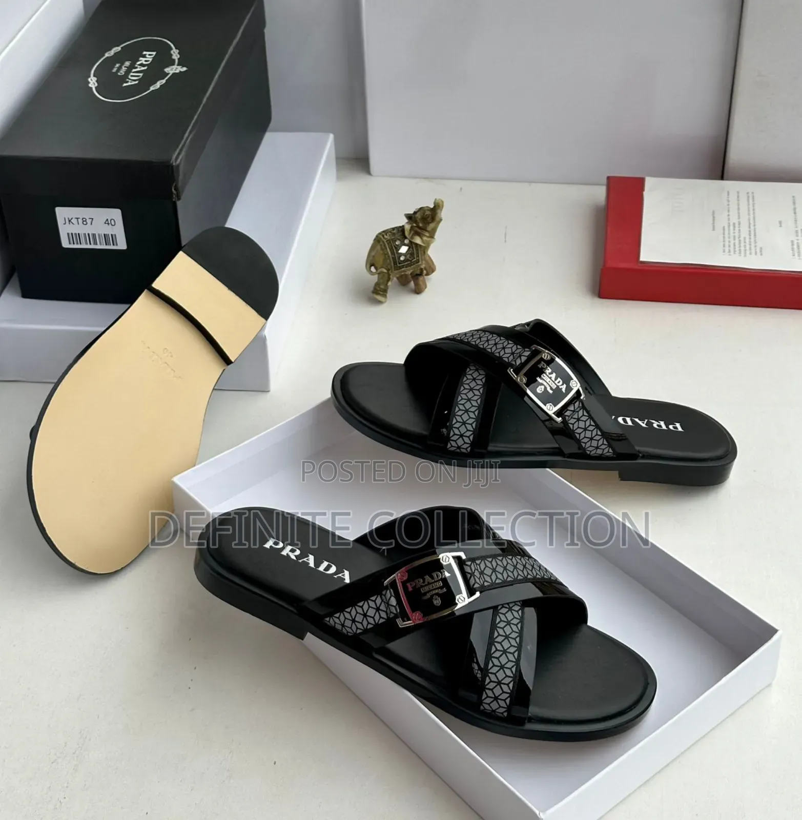 New Prada Unique Leather Slippers