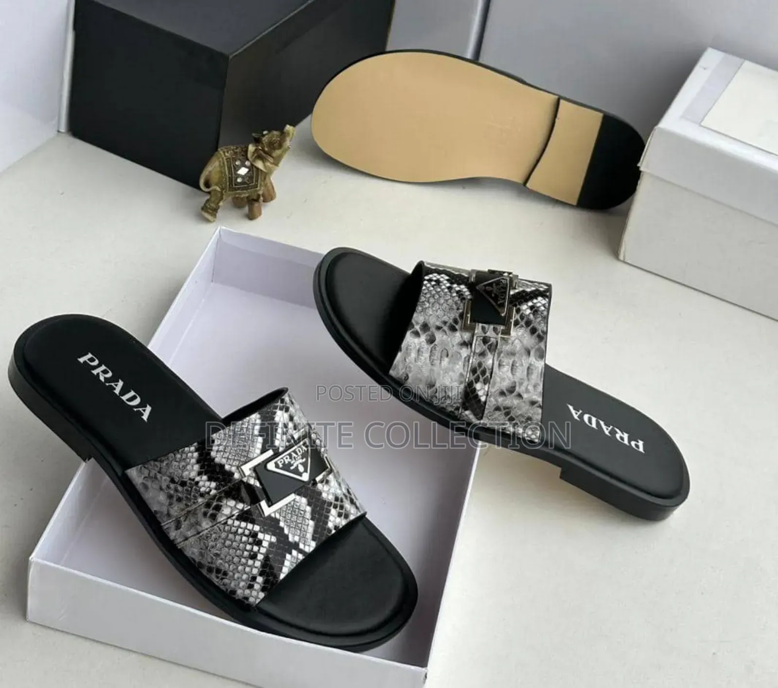 New Prada Unique Leather Slippers