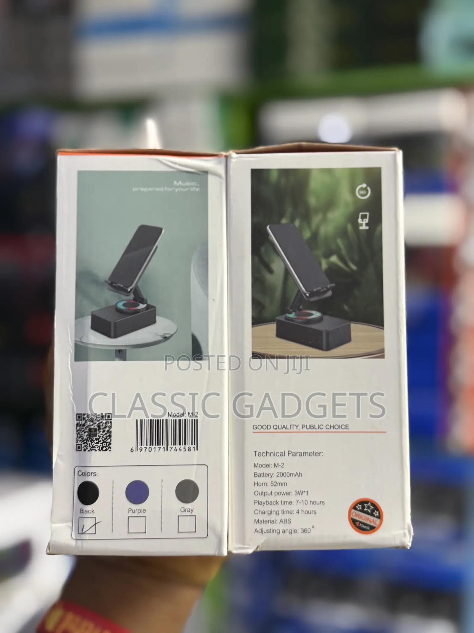 Kisonli M-2 Power Bank Speaker With Phone Holder