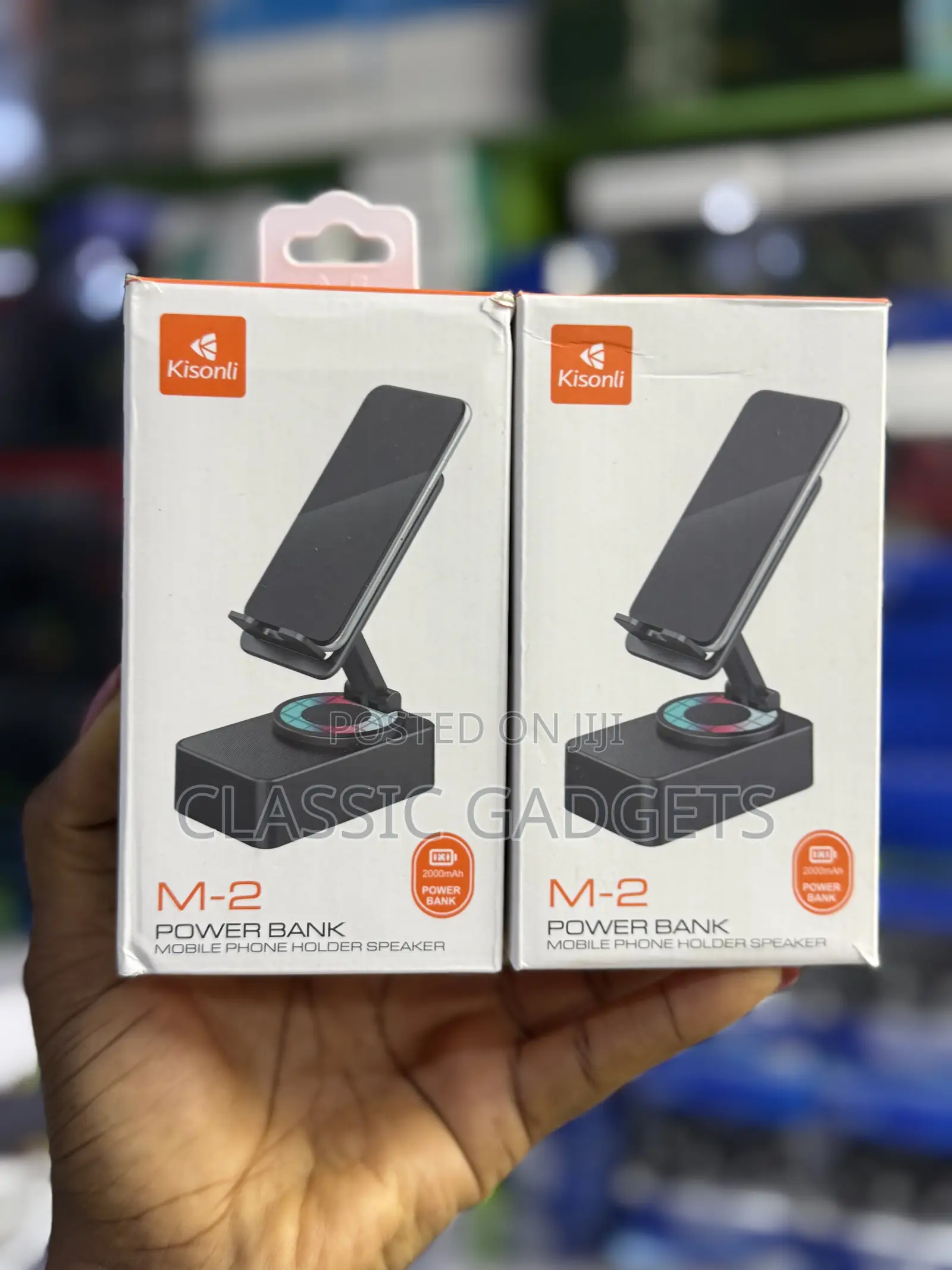 Kisonli M-2 Power Bank Speaker With Phone Holder