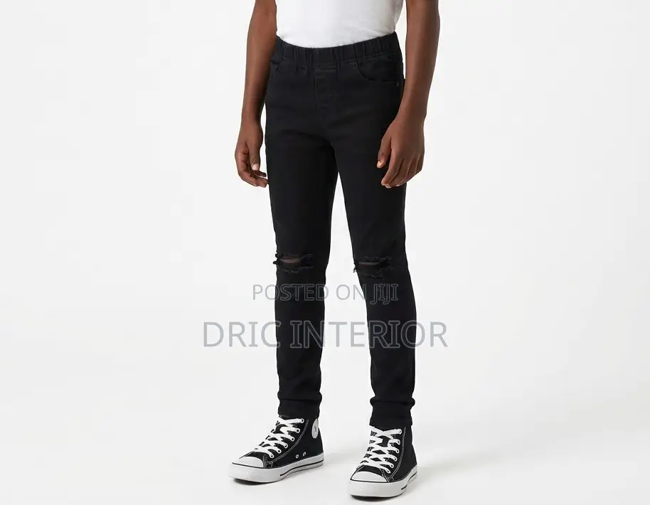 5 Years Boy's Ripped Black Jeans