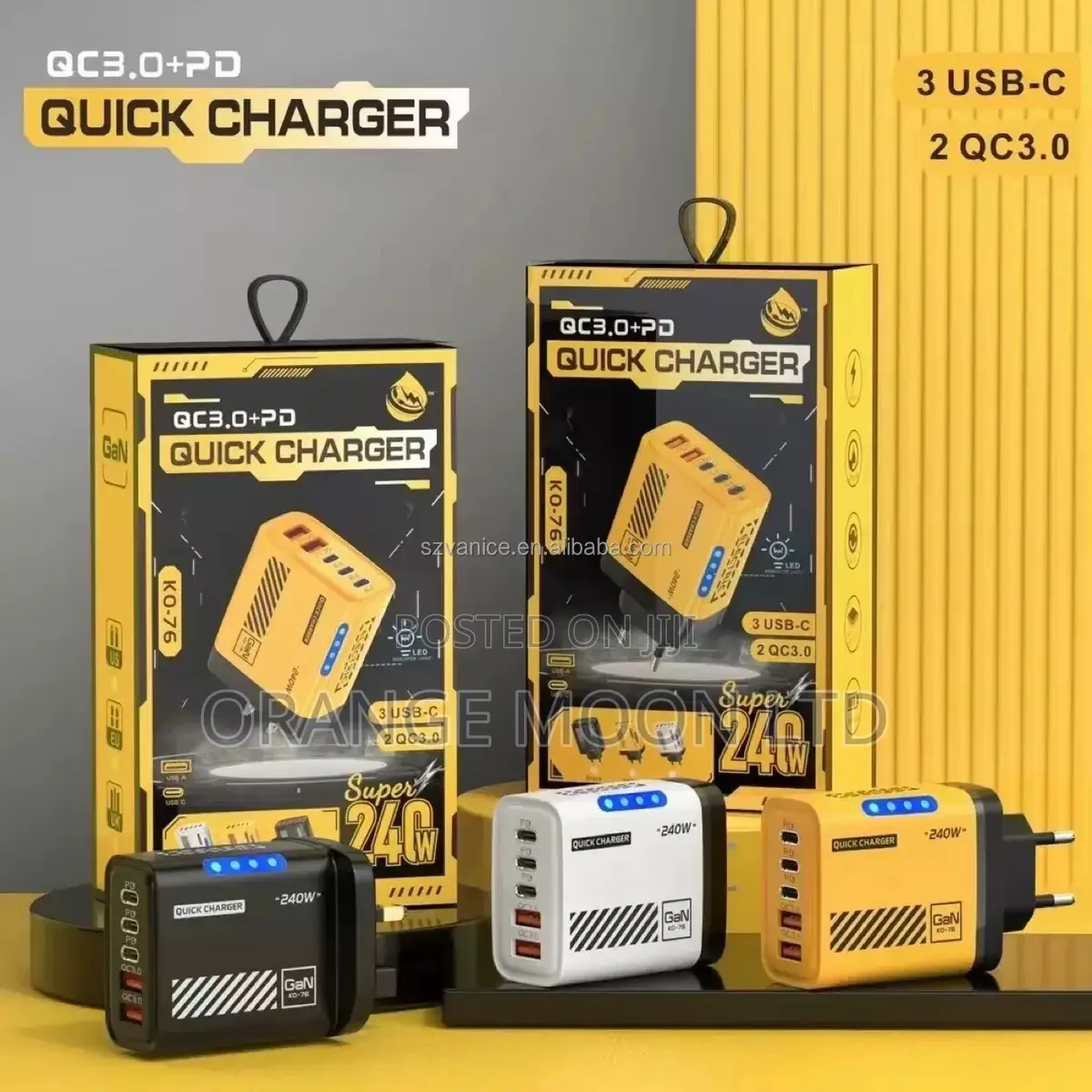 5 Ports 240w 3.0 Type-C Usb C Fast Charging Charger