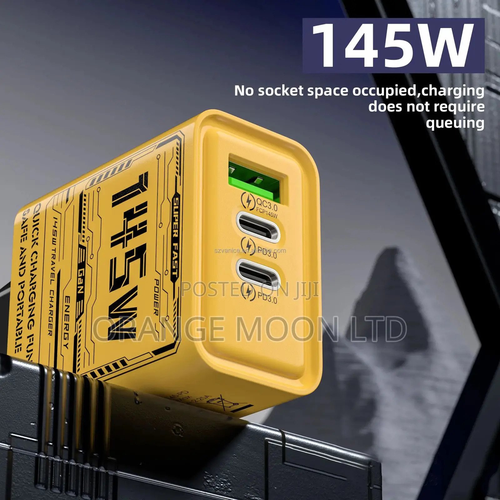 145w 3 Ports Usb Fast Charging 145w Type-C Gan Phone Charger