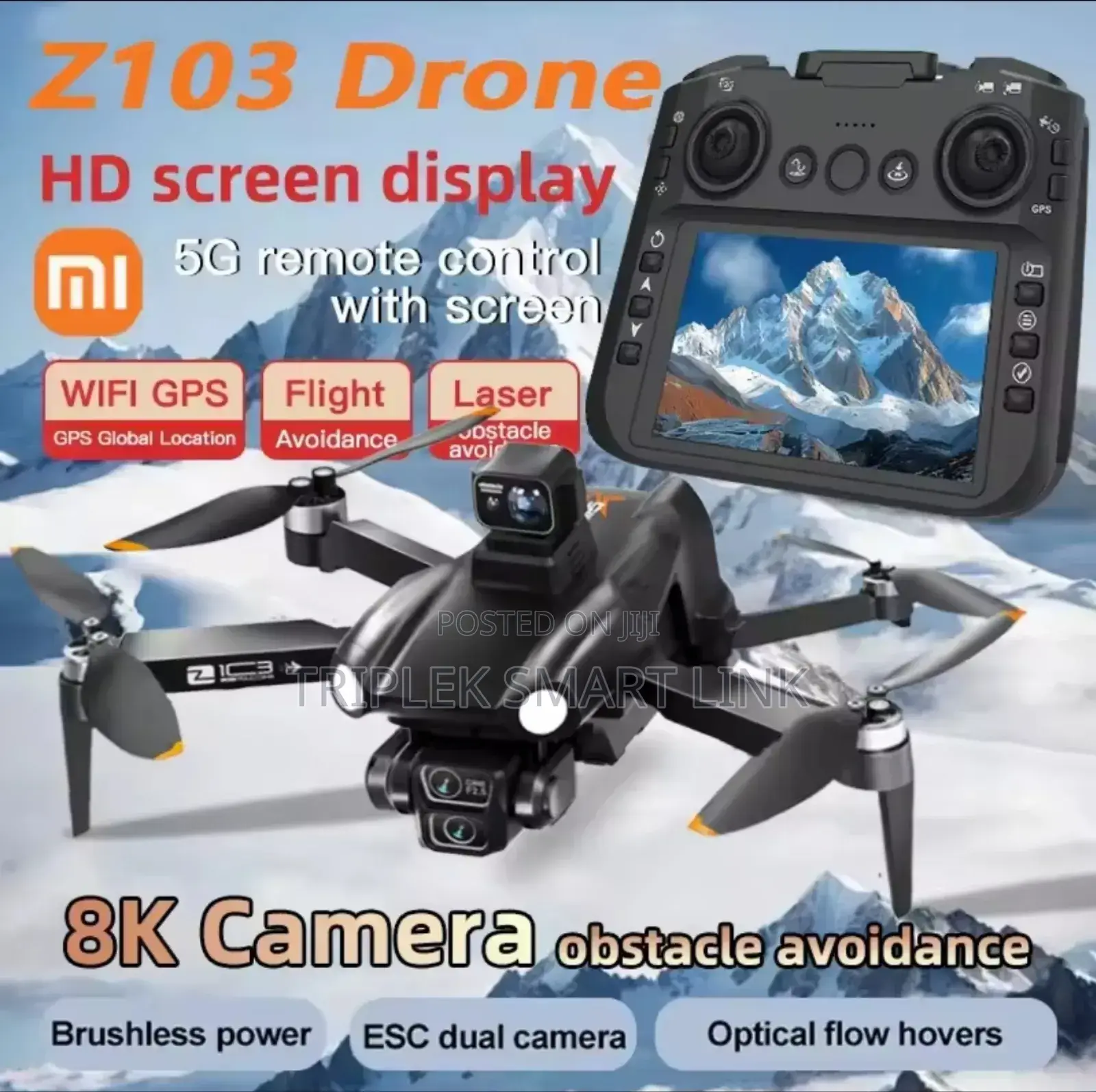 Z103 Obstacle Avoidance GPS Wifi Dual Camera Screen Controller Drone.