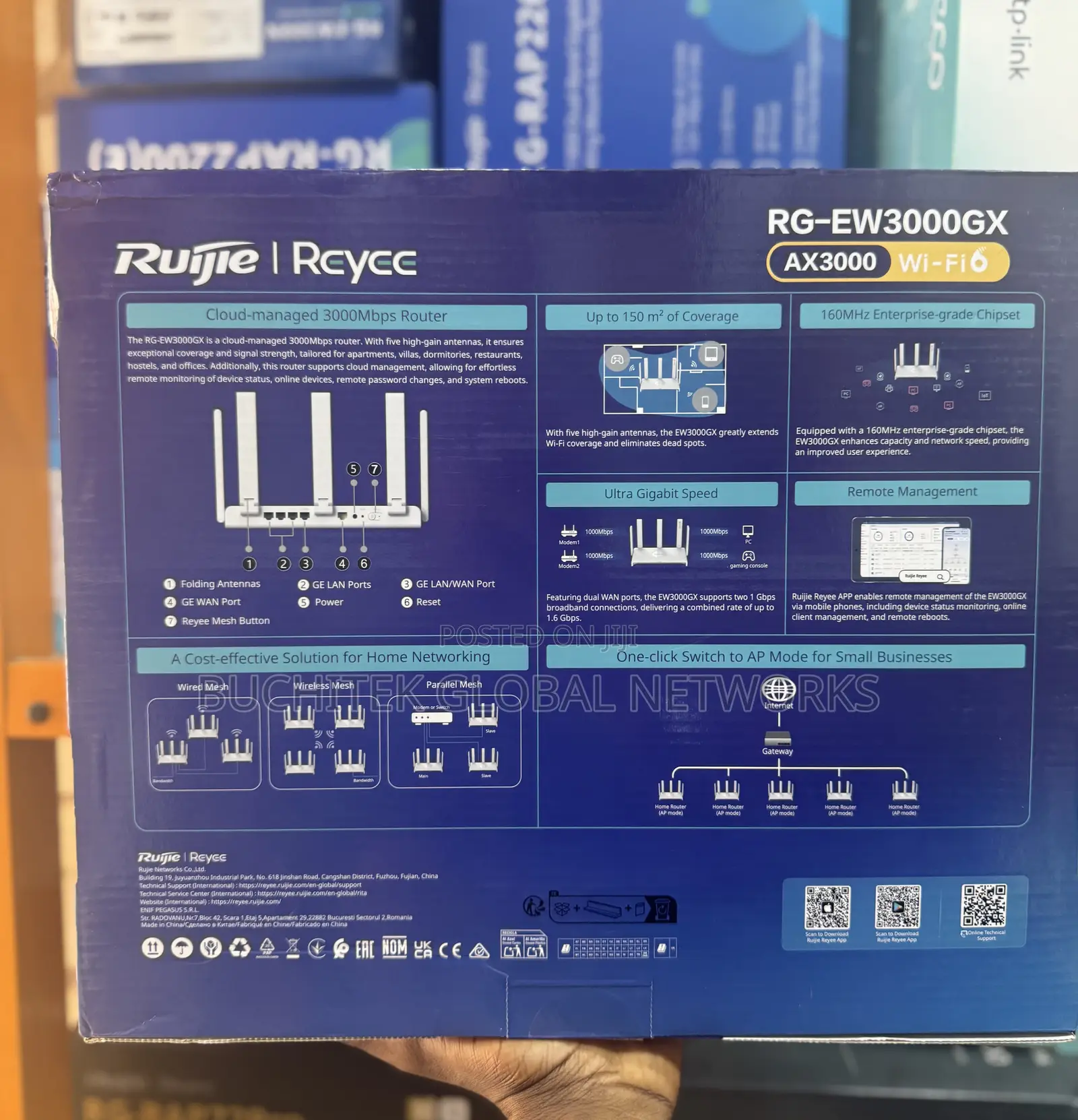 Ruijie Rg-Ew3000gx Wi-Fi 6 Dual-Band Gigabit Router.