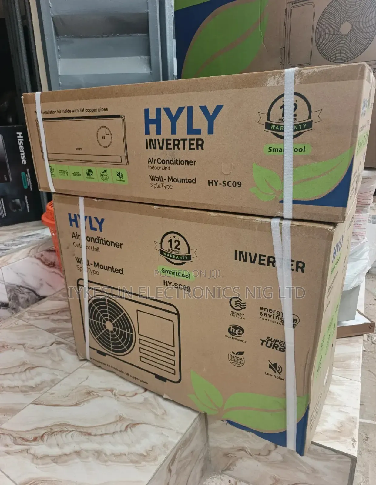 Original Hyly 1 Hp Inverter Air Conditioner Split Unit R410a Copper