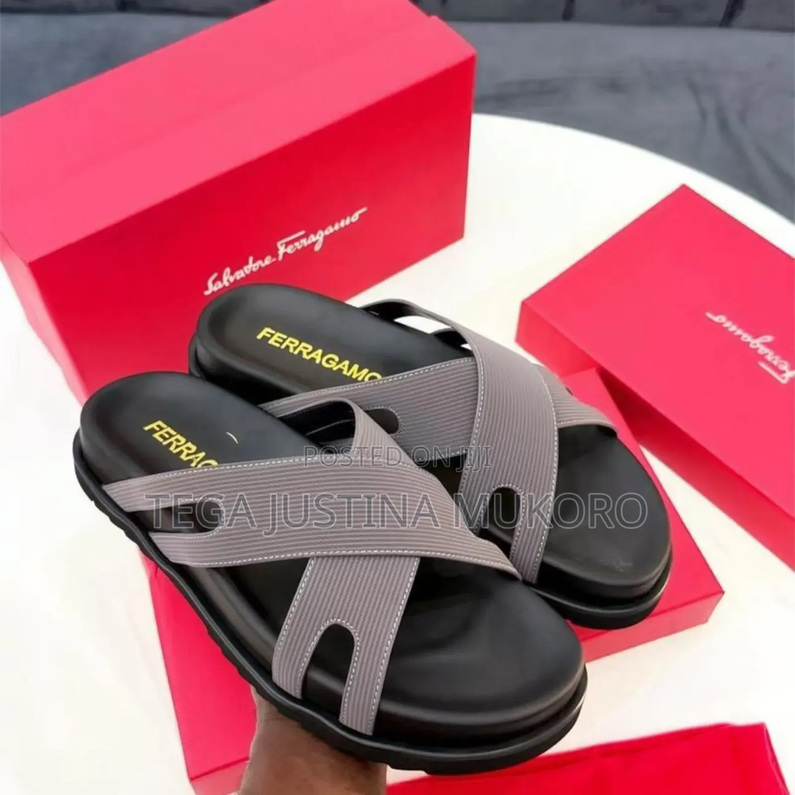 Salvatore Ferragamo Latest Design Men's Pam Slippers