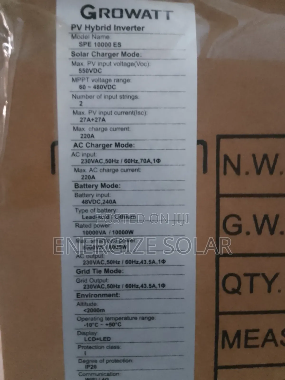 10kw 48v Growatt Hybrid Inverter