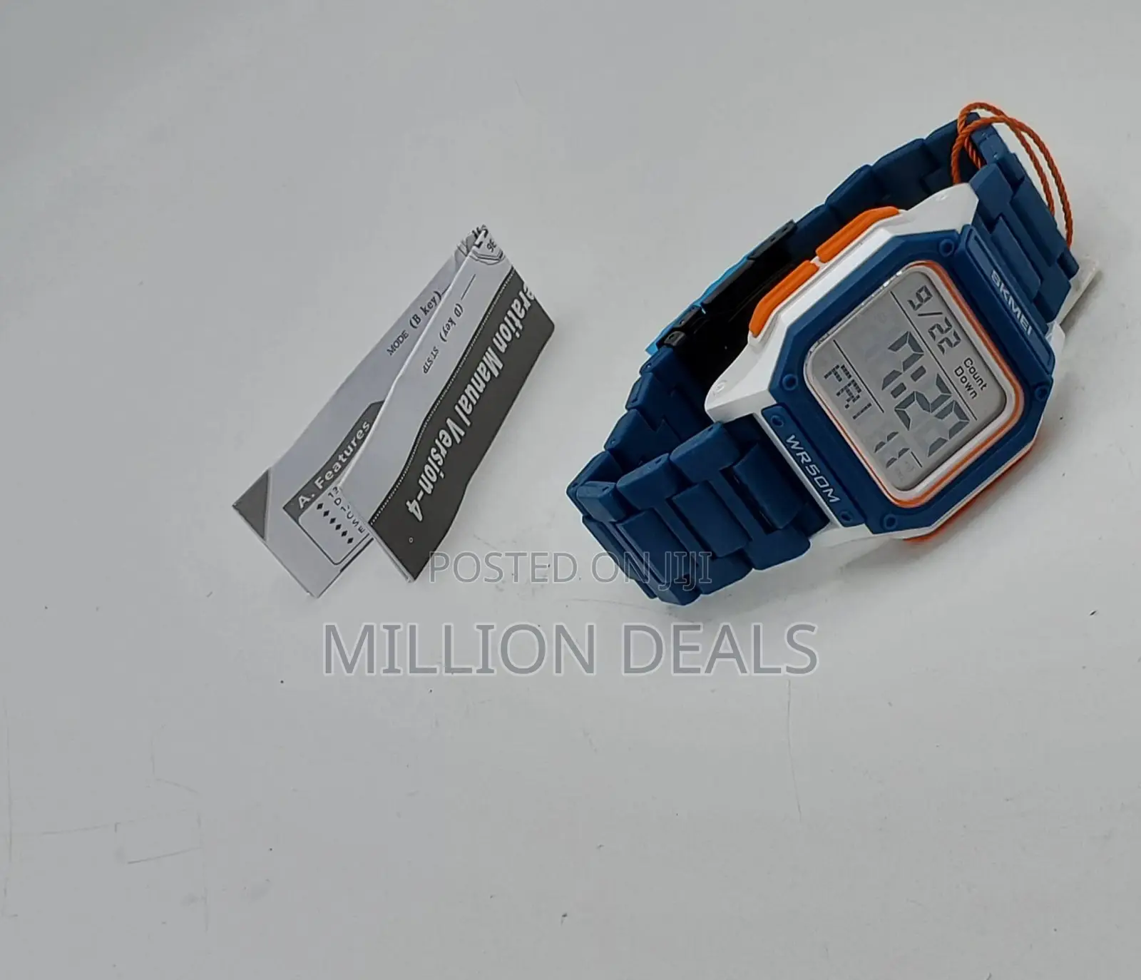 Digital Blue Strap Men's Wrist Watch