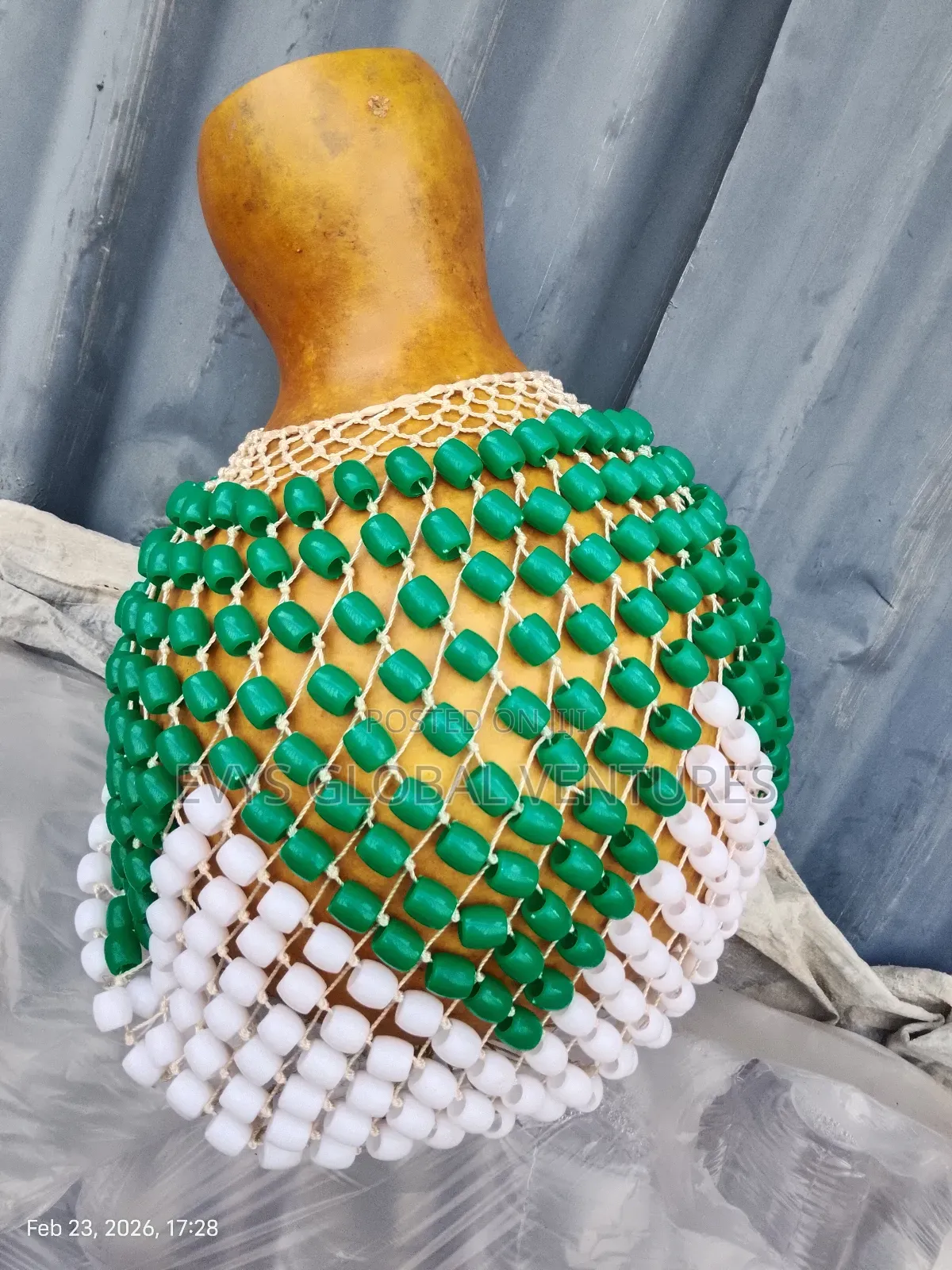 Biggest Size Shekere Maracas Beaded Gourd - 79cm