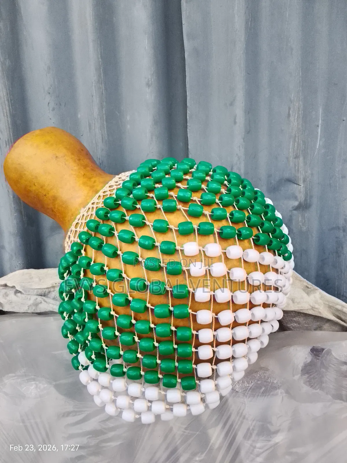 Biggest Size Shekere Maracas Beaded Gourd - 79cm