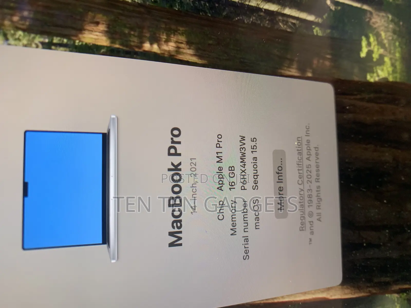 Laptop Apple MacBook Pro 2021 M1 16GB Apple M1 Pro SSD 512GB