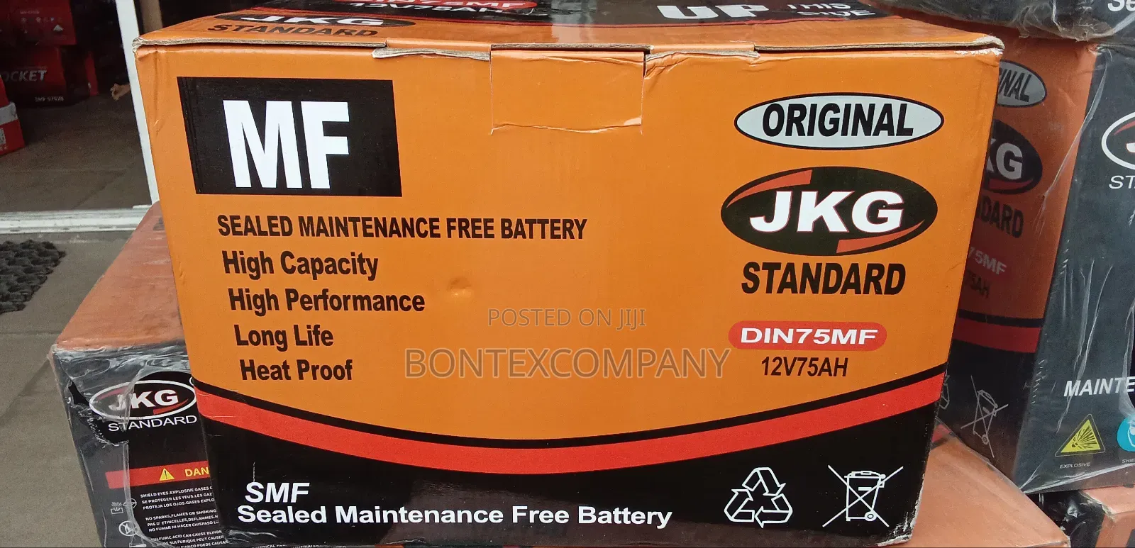 JKG Standard Din75mf 12v 75ah Sealed Maintenance-Free Battery