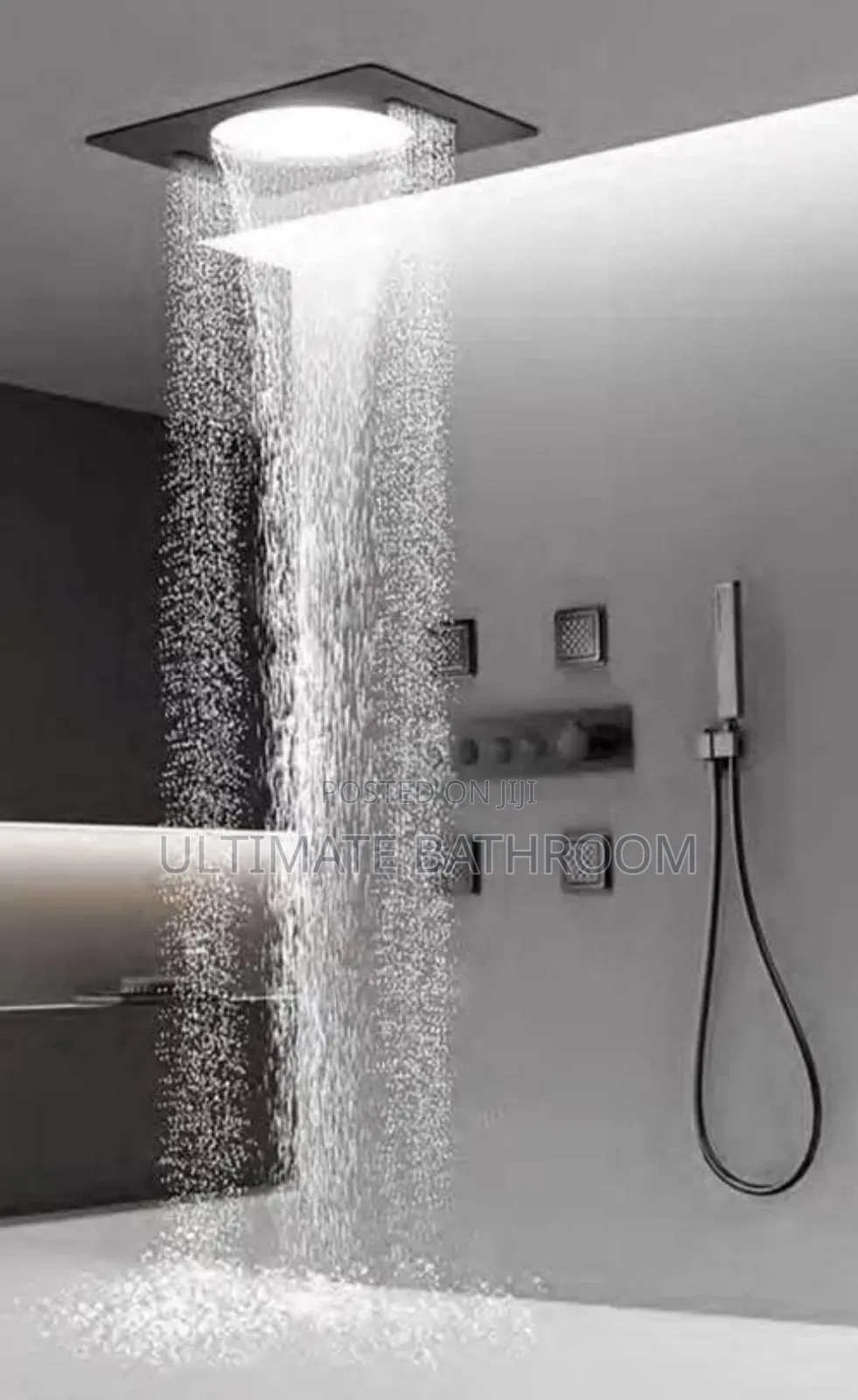 High Quality Conceal Shower Mixer With Led Rainfall Shower Rose