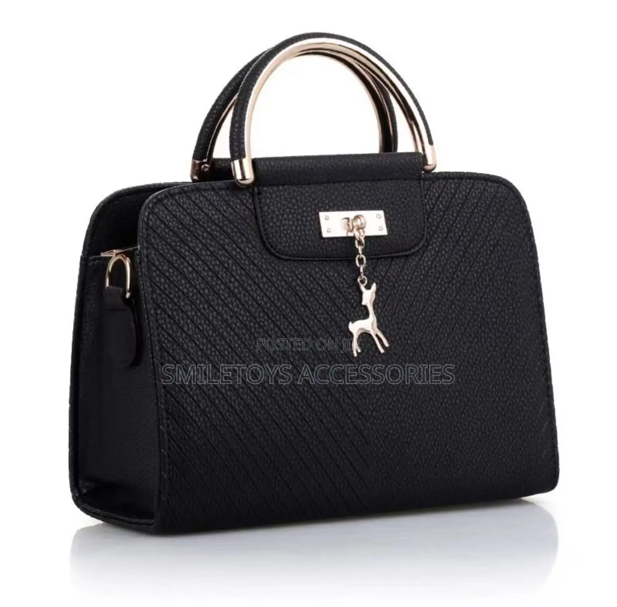 Chic Handbag With Zip Closure Stylish Round Metal