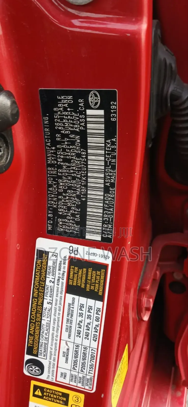 Toyota Camry L 4dr Sedan (2.5L 4cyl 6A) 2014 Red