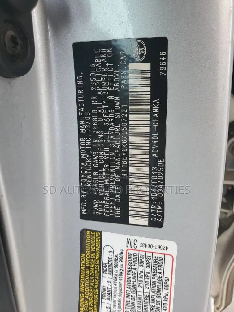 Toyota Camry LE 4dr Sedan (2.4L 4cyl 5A) 2008 Gray