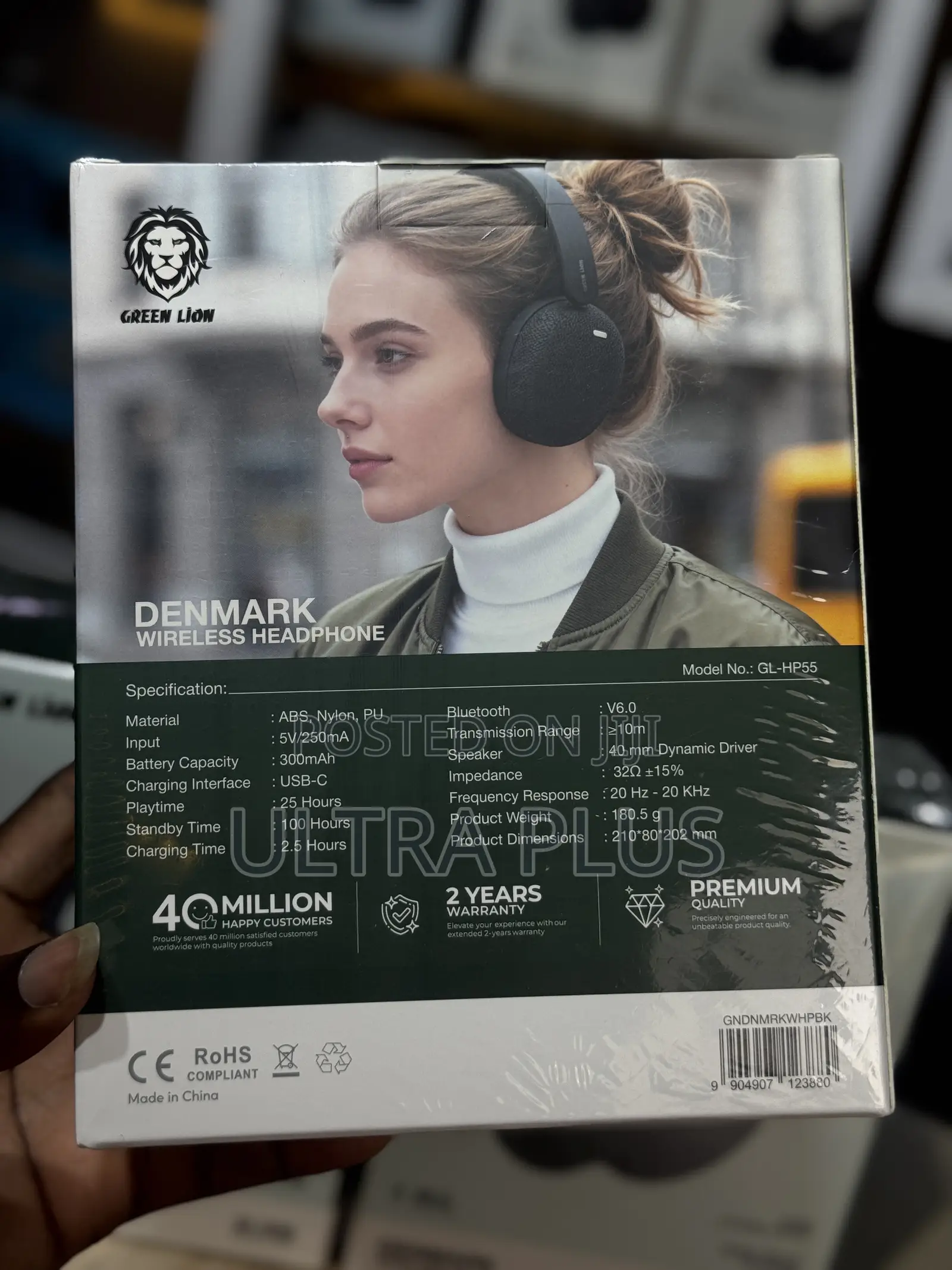 Green Lion Denmark Wireless Leather Headphone Bluetooth V6.0