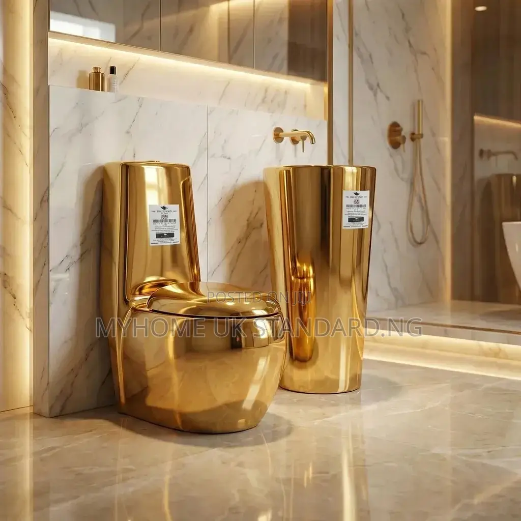 High Quality England Gold Water Closet With Basin