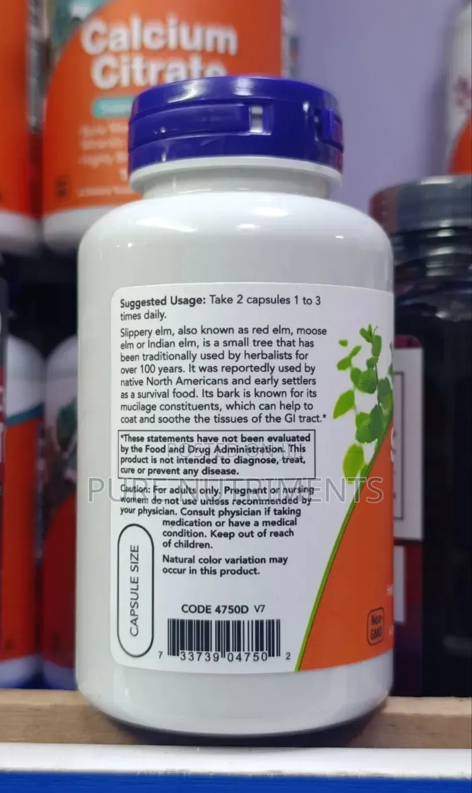 Now Slippery Elm 400mg – Digestive Gi Support – 100 Veg Capsules
