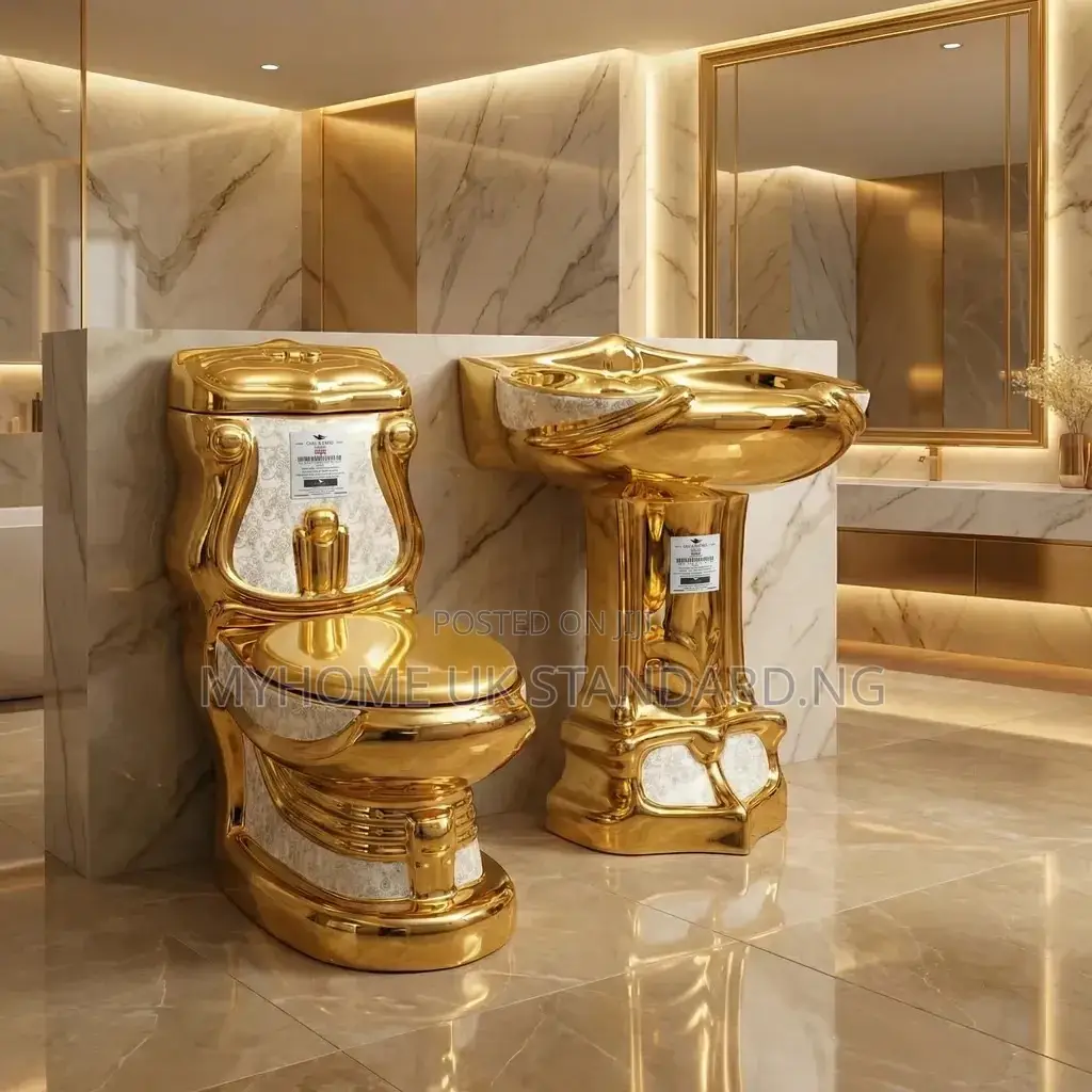 Royal England Gold/White Water Closets With Wash Hand Basin
