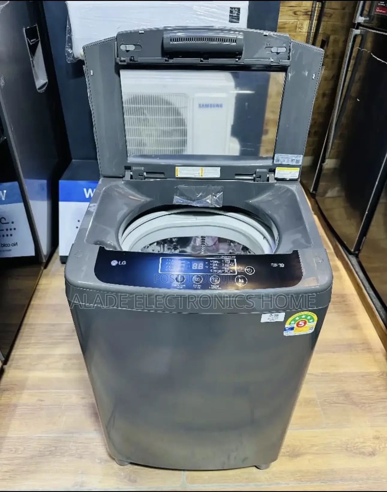 Lg 9kg” Automatic Top Loader Inverter Washing Machine. 10yrs Waranty