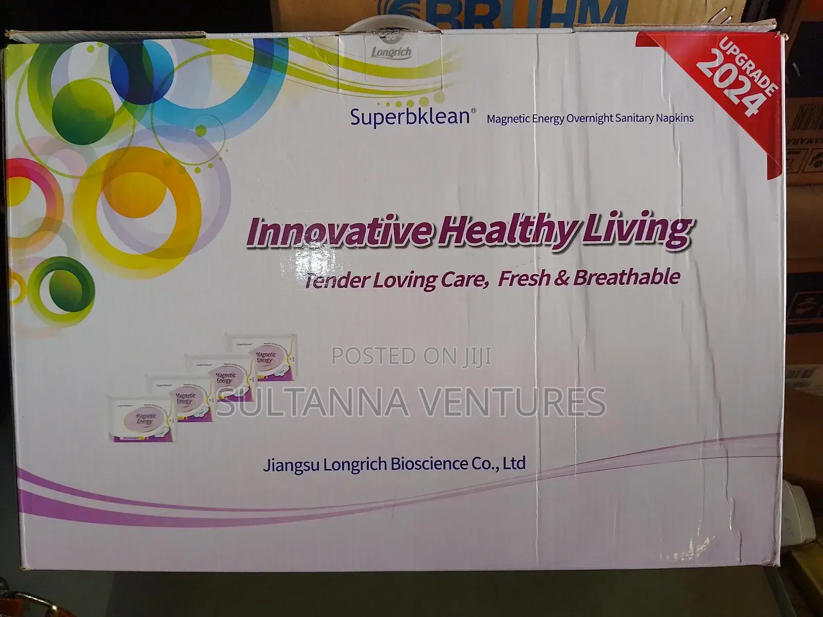 Longrich Superbklean Magnetic Energy Sanitary Pad (18 Packs X 8 Pads)