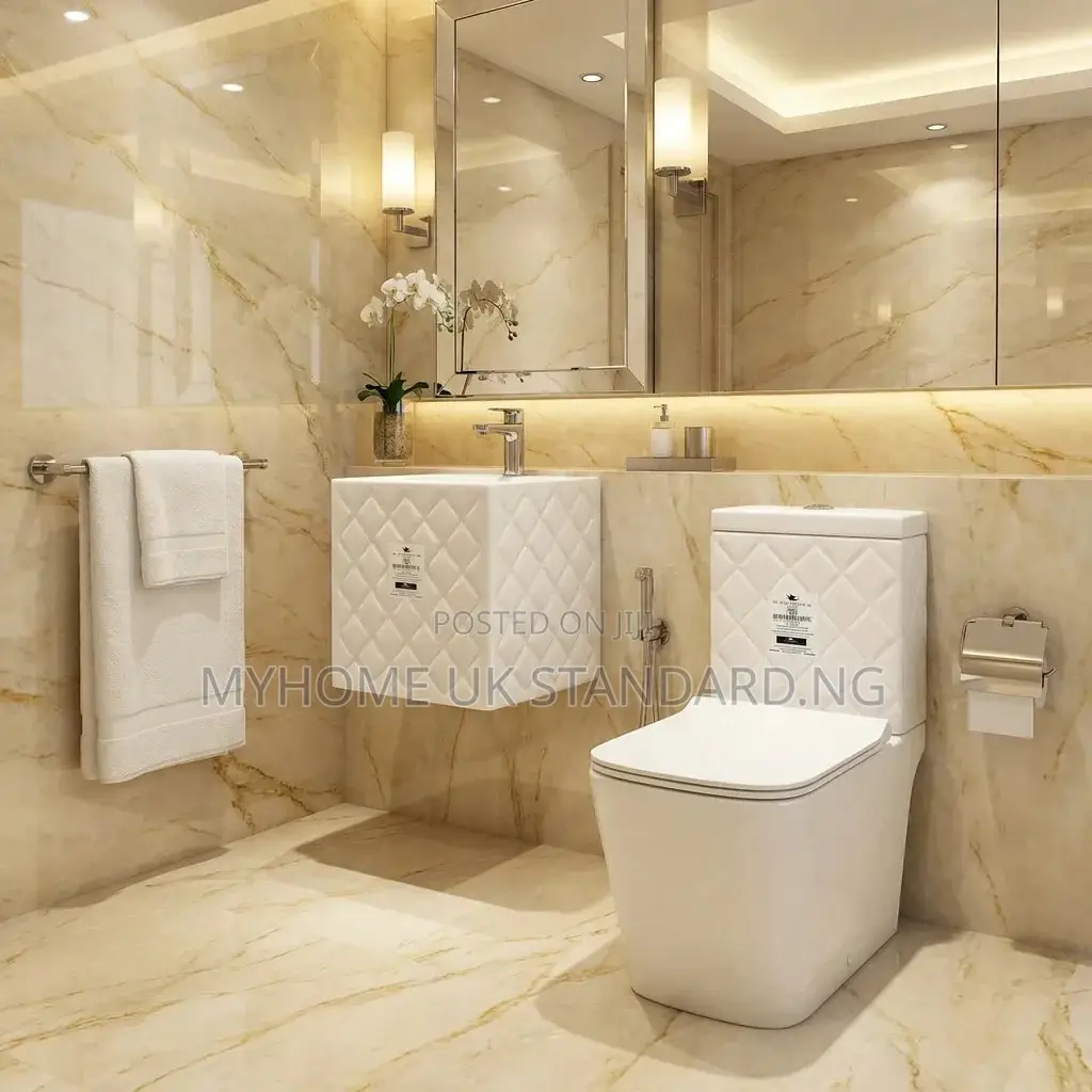 Modern Executive England Water Closet With Square Wall Basin