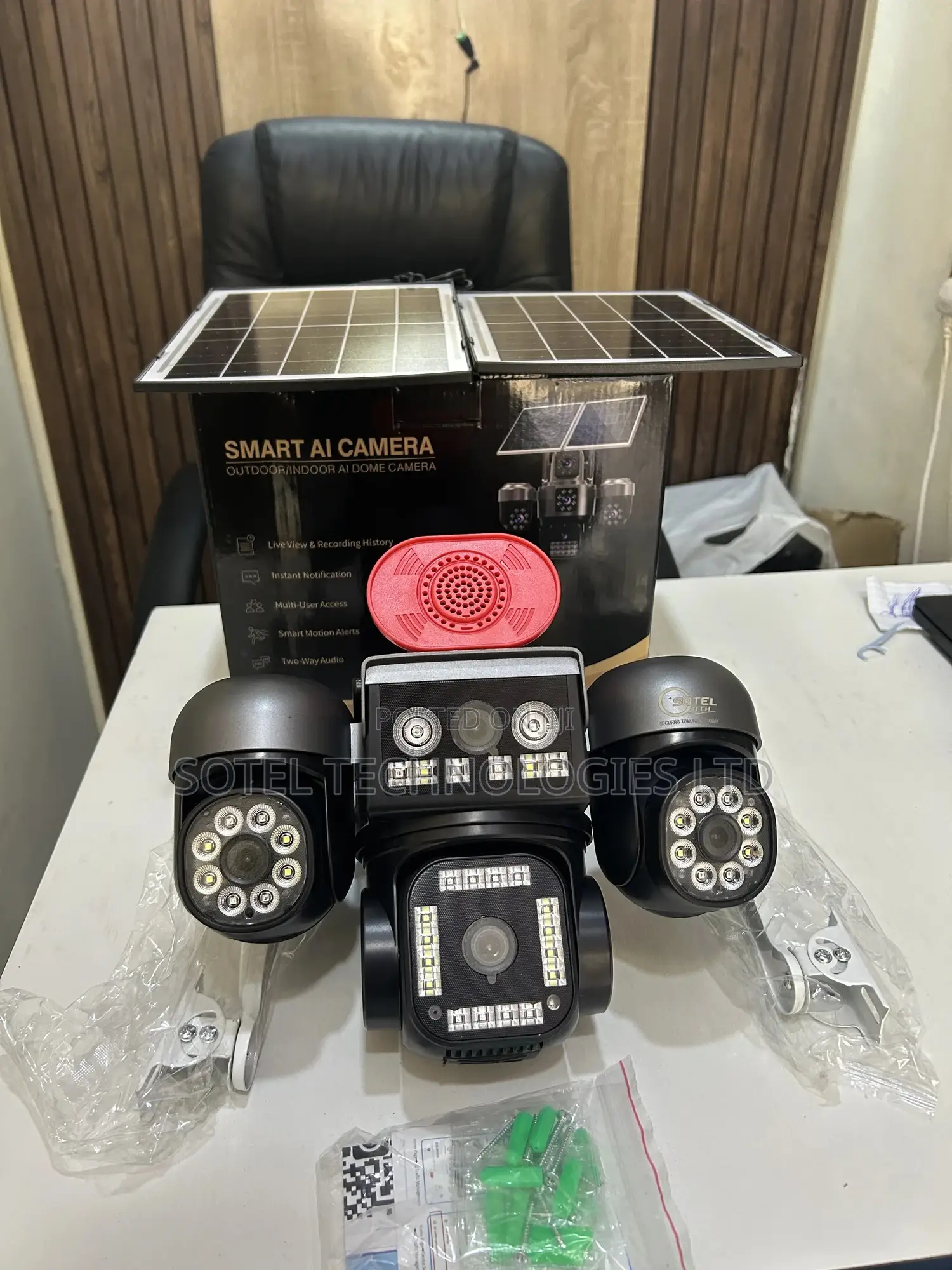 Smart Ai Solar Camera 4 Lens 24h Monitoring | Double Panel| 3ptz