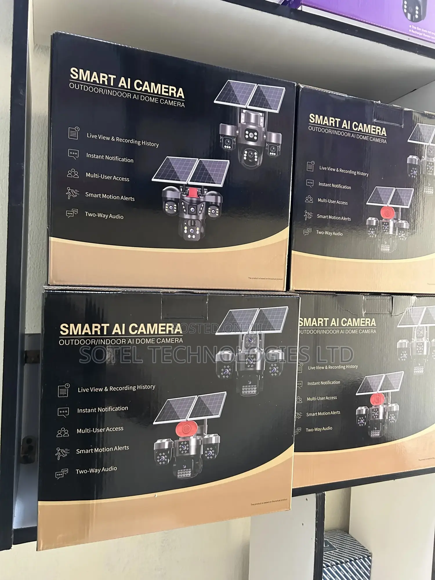 Smart Ai Solar Camera 4 Lens 24h Monitoring | Double Panel| 3ptz