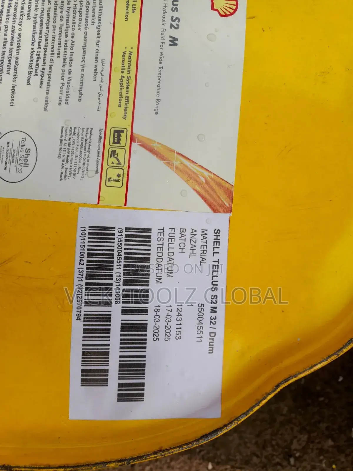 Shell Tellus S2 M Industrial Hydraulic Fluid 32 (208 Litres)