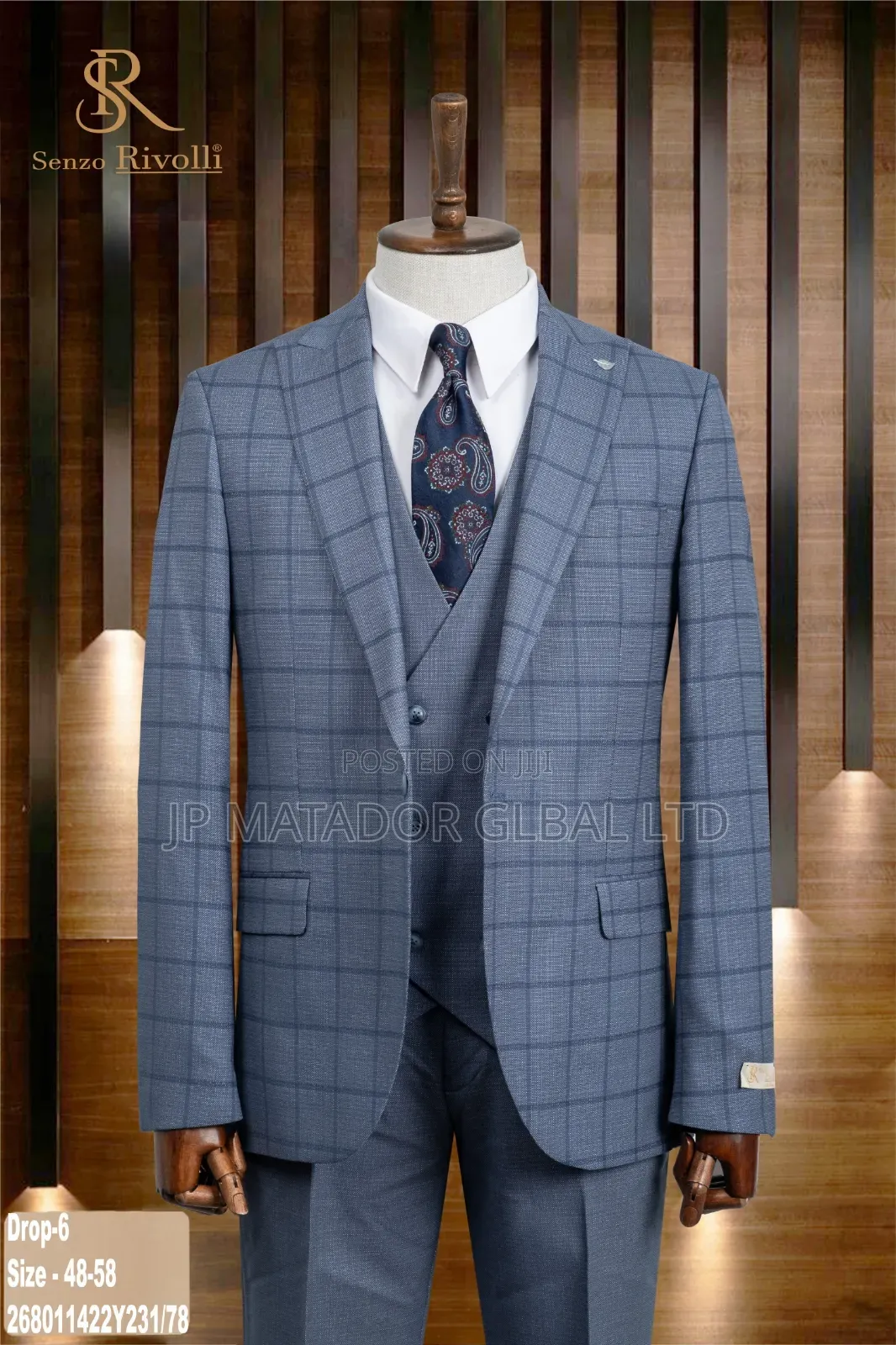 Senzo Rivolli Men's Three Pieces Turkey Suits