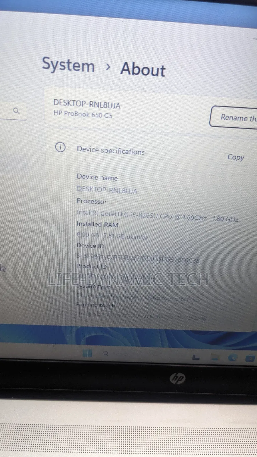 Laptop HP ProBook 650 G5 8GB Intel Core i5 SSD 256GB