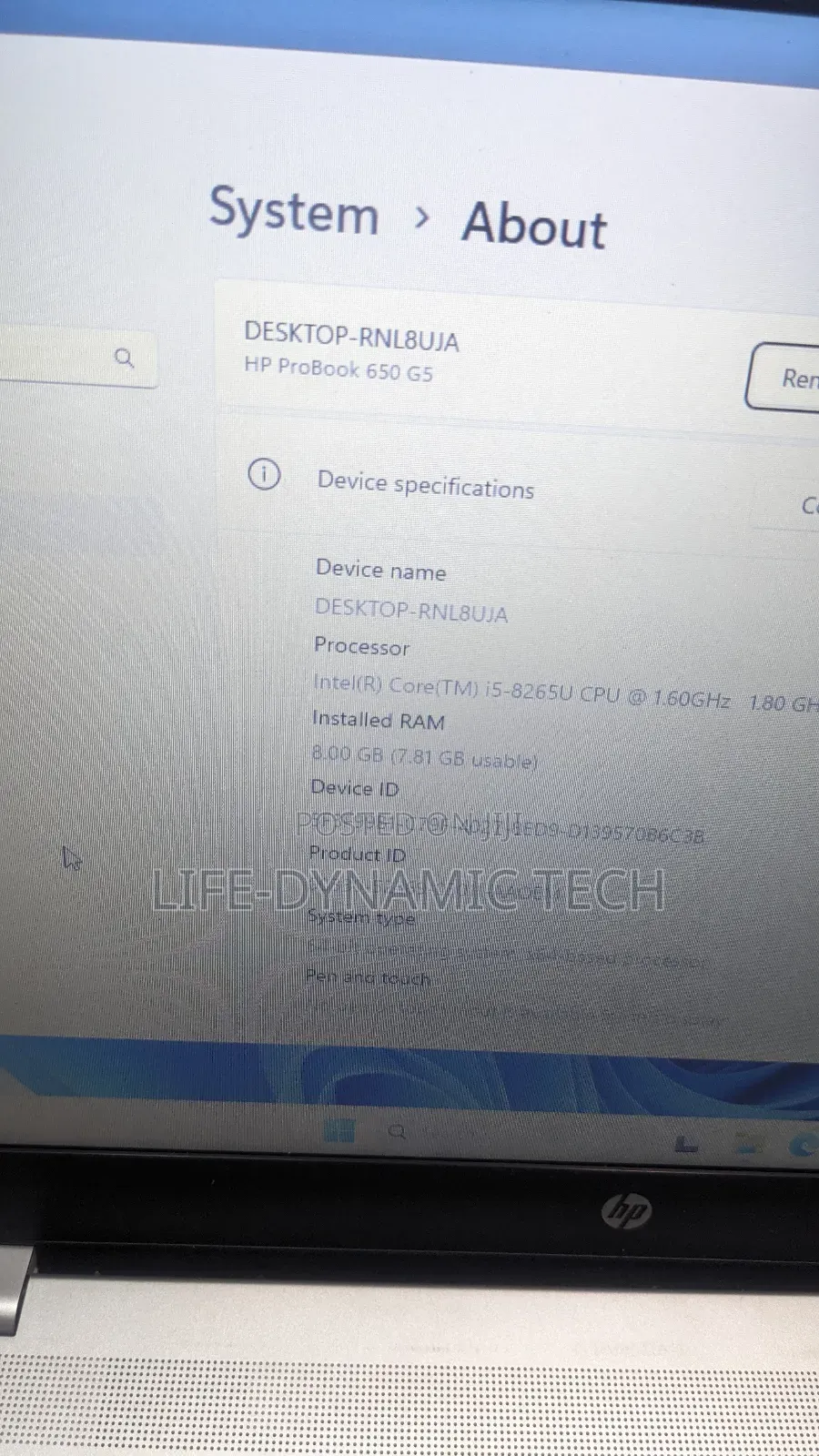 Laptop HP ProBook 650 G5 8GB Intel Core i5 SSD 256GB