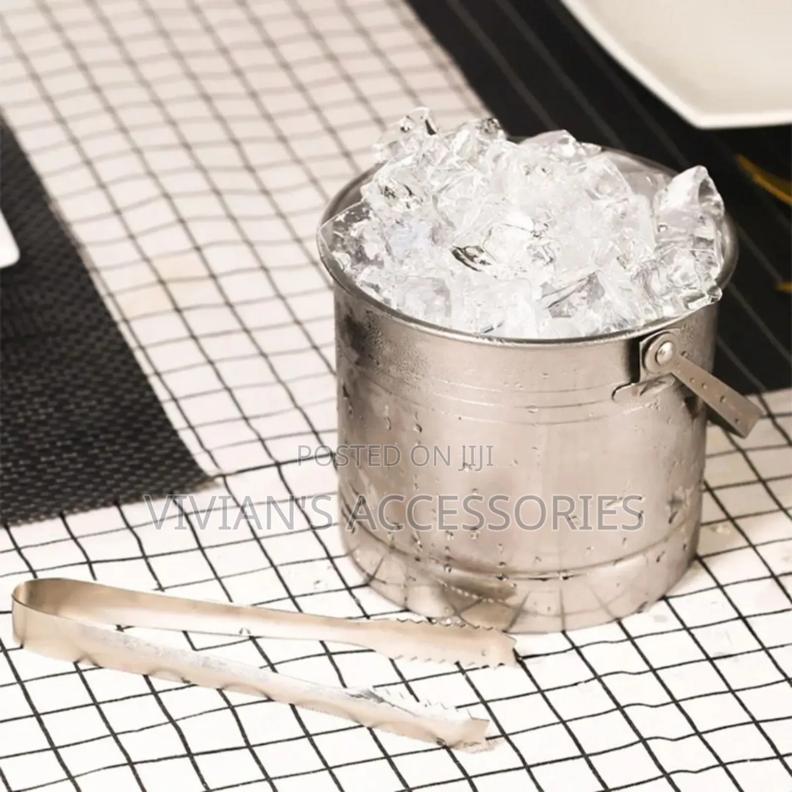 Stainless Steel Ice Bucket Gold and Silver
