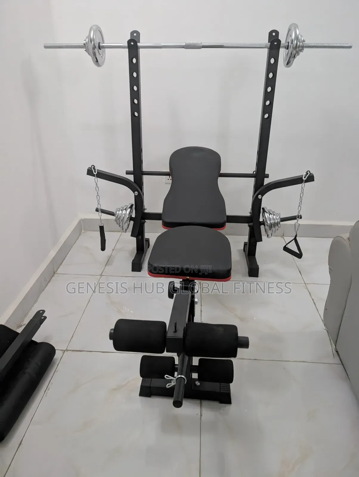 Weight Bench With 50kg Barbell Sets