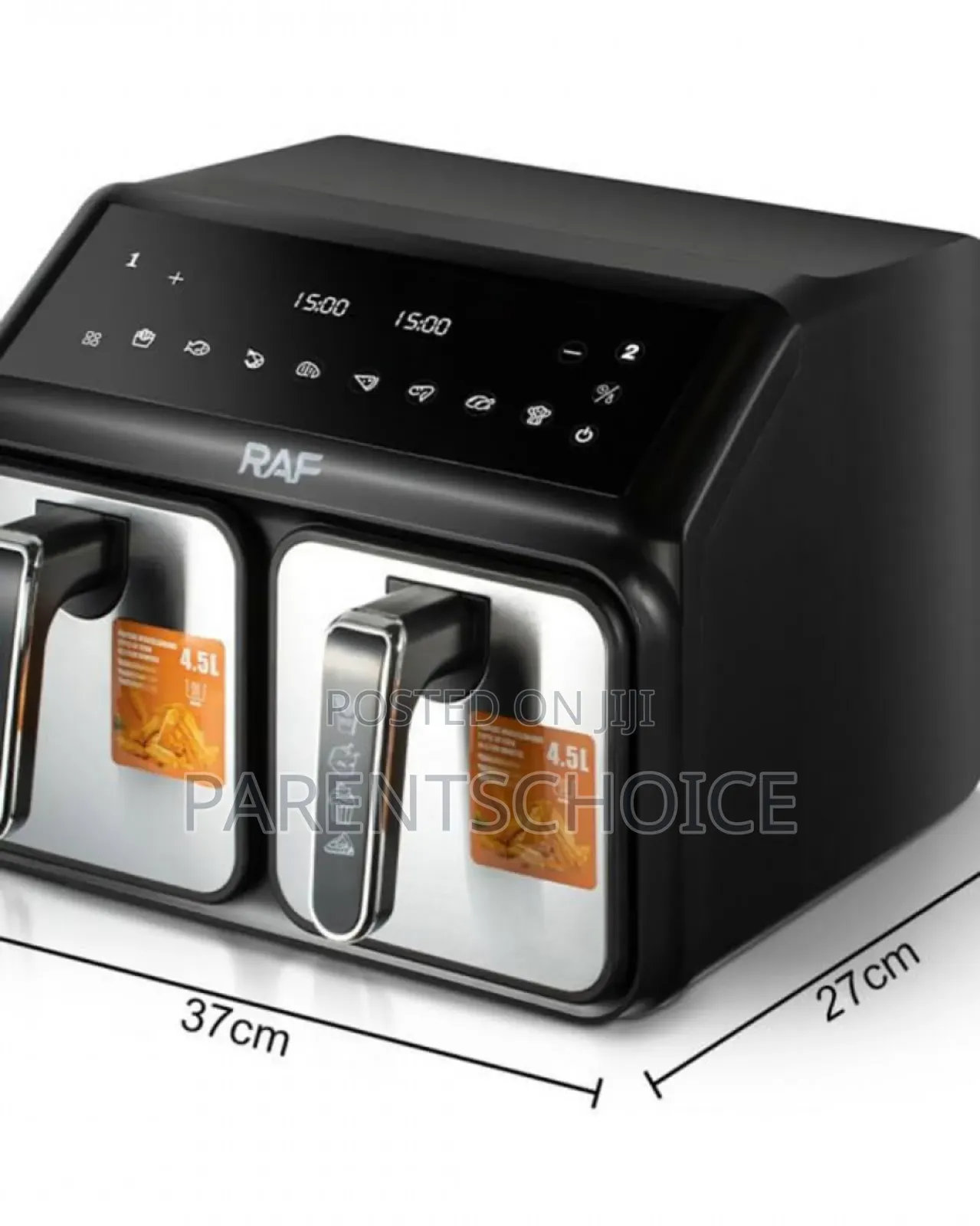 Raf Essential Air Fryer R.5376, 2200 Watt, 9 Liter, 220v, 50hz, Black