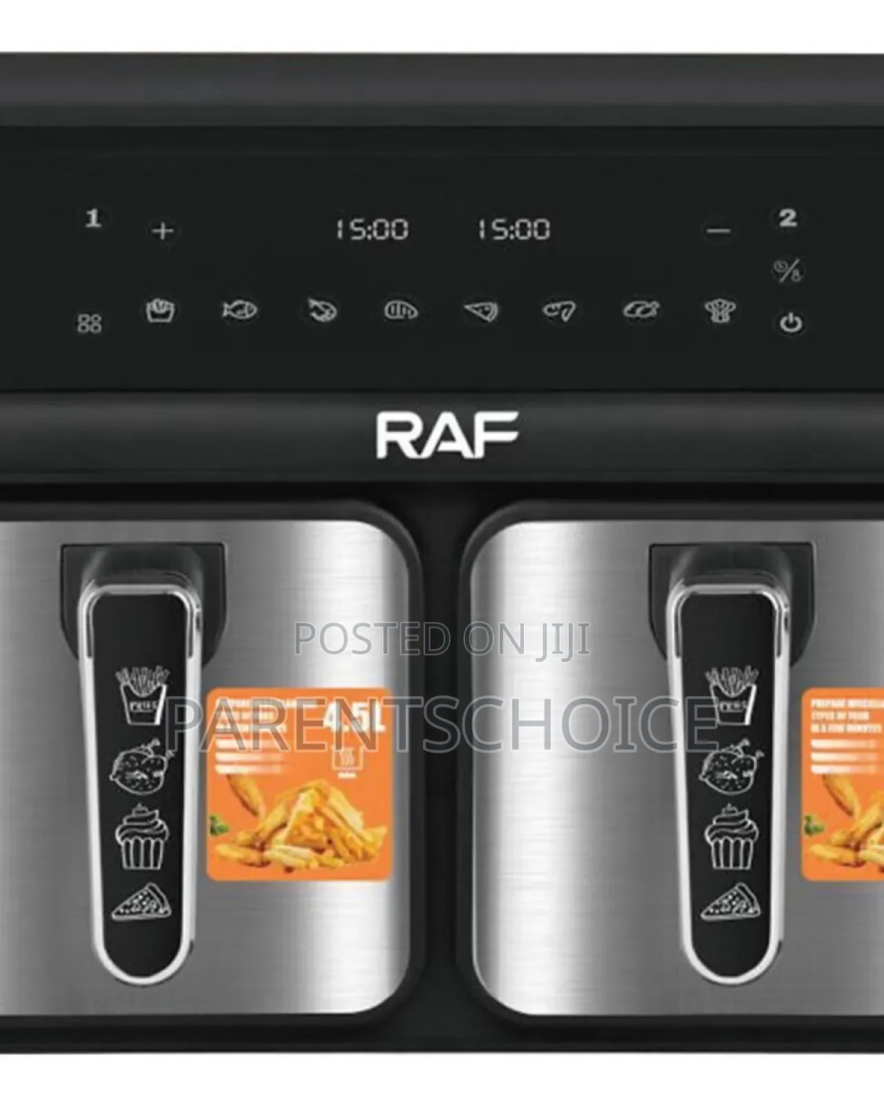 Raf Essential Air Fryer R.5376, 2200 Watt, 9 Liter, 220v, 50hz, Black
