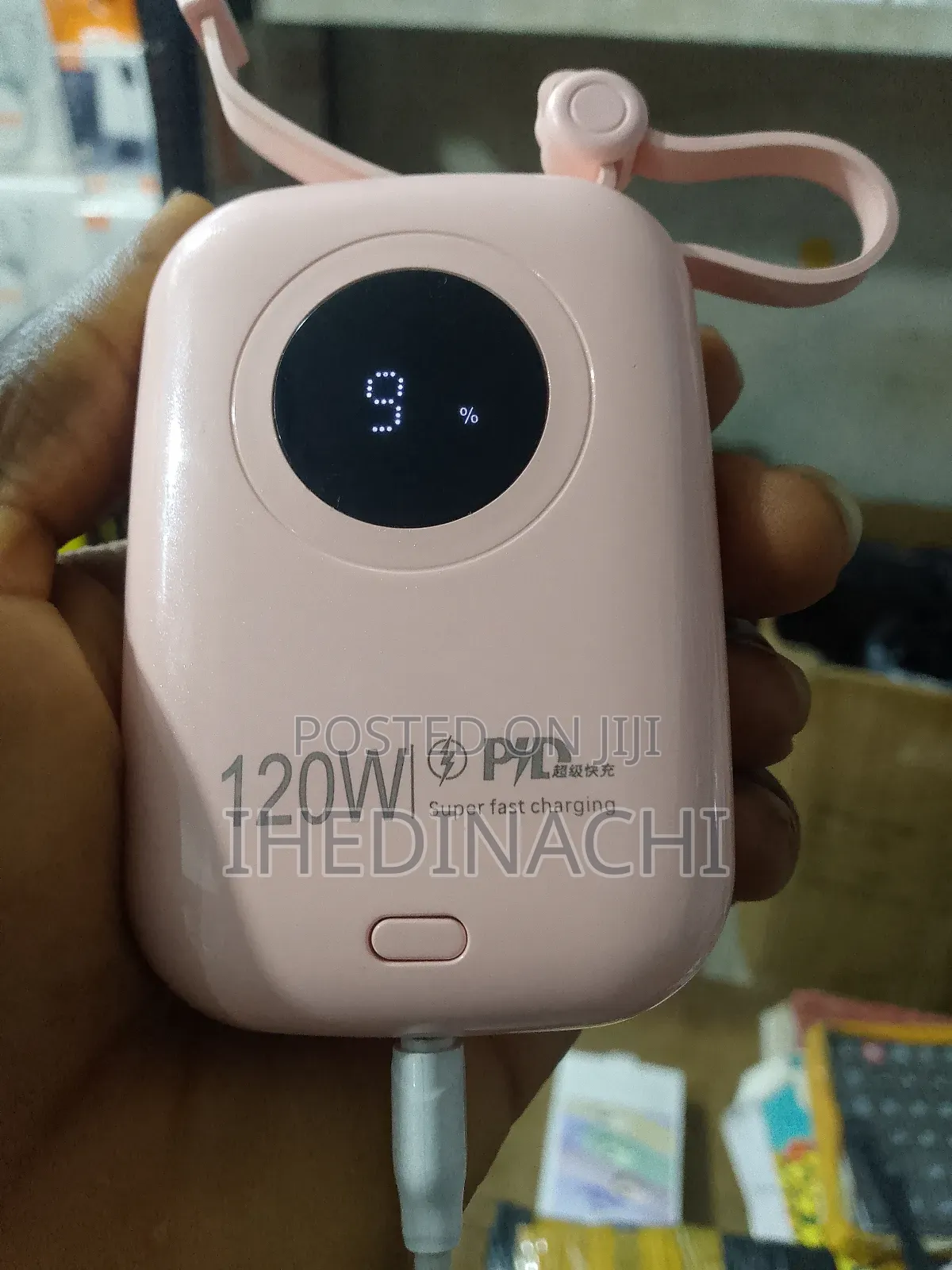 20,000 Mah Pocket Power Bank With iPhone, Type C, Cord