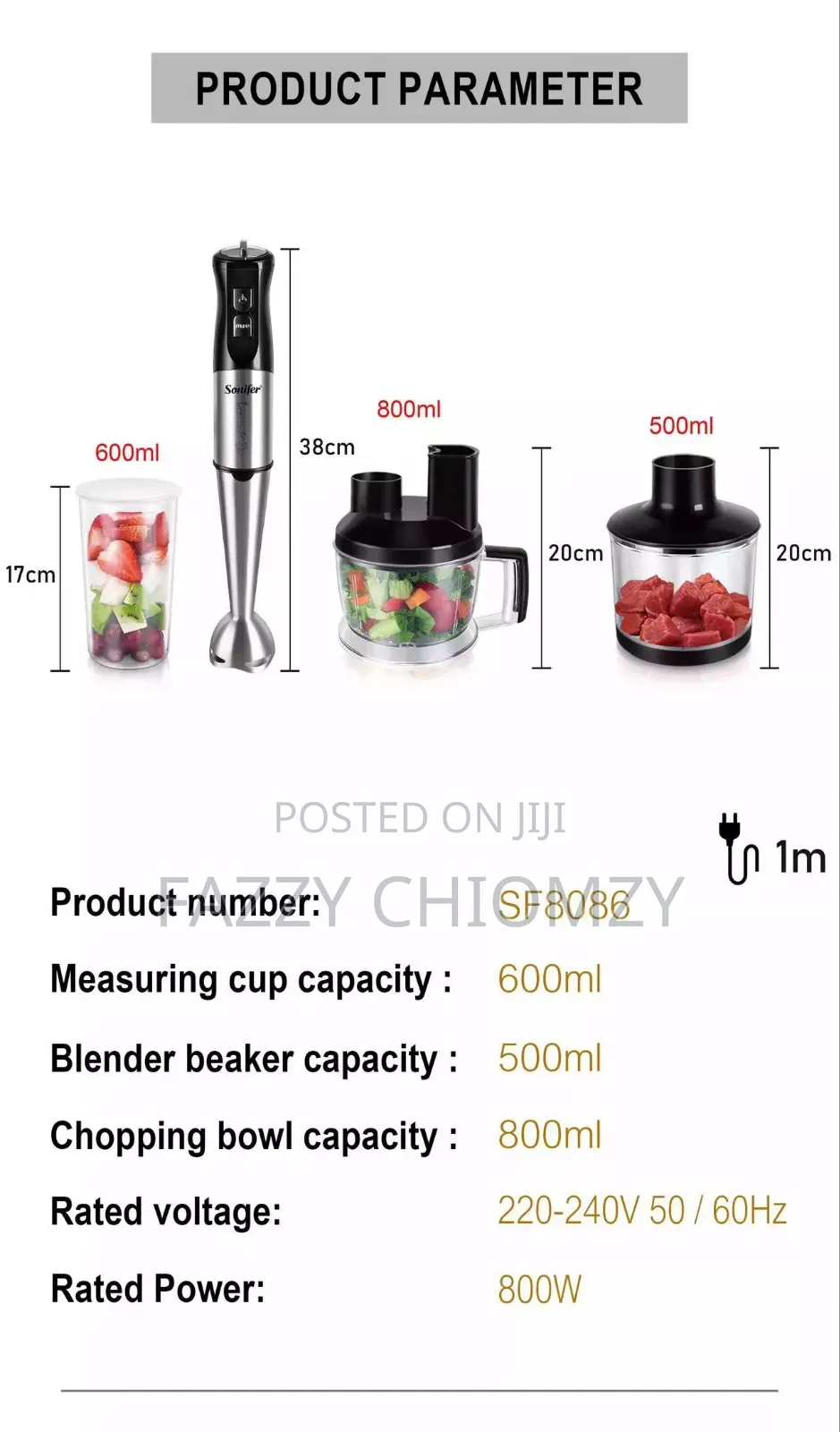Sonifer 10in1 Hand Blender Set