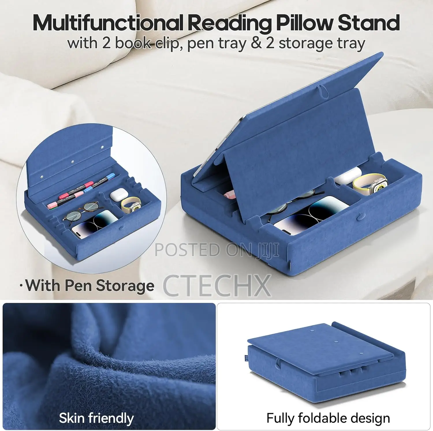 KDD Book Stand Holder for Reading, Foldable iPad Phone Pillow Holder