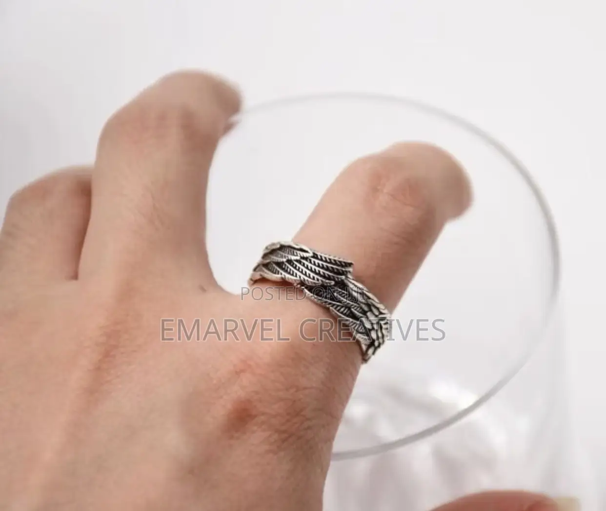 Adjustable Guardian Angel Wings Ring • Men's Ring •